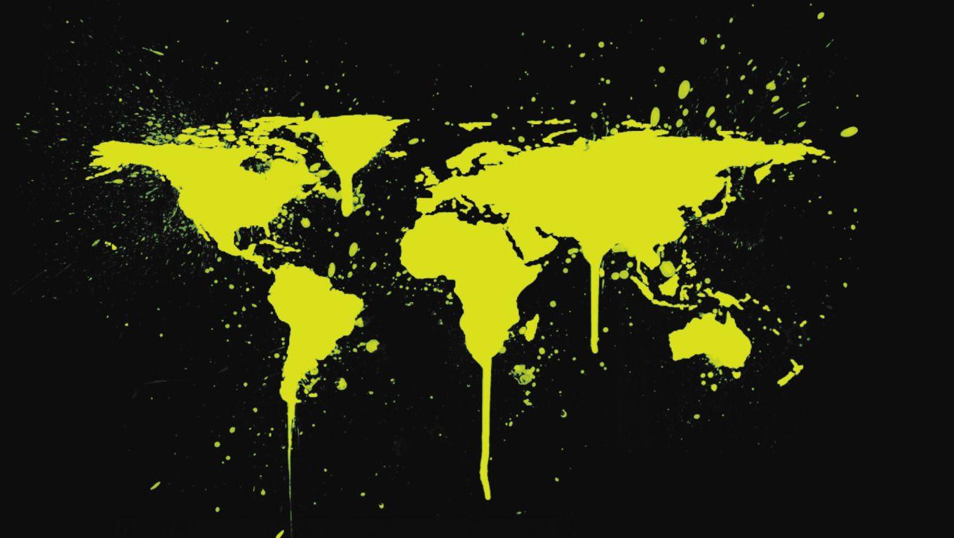 1360x768 Download 1360x768 World Map Paint Wallpaper