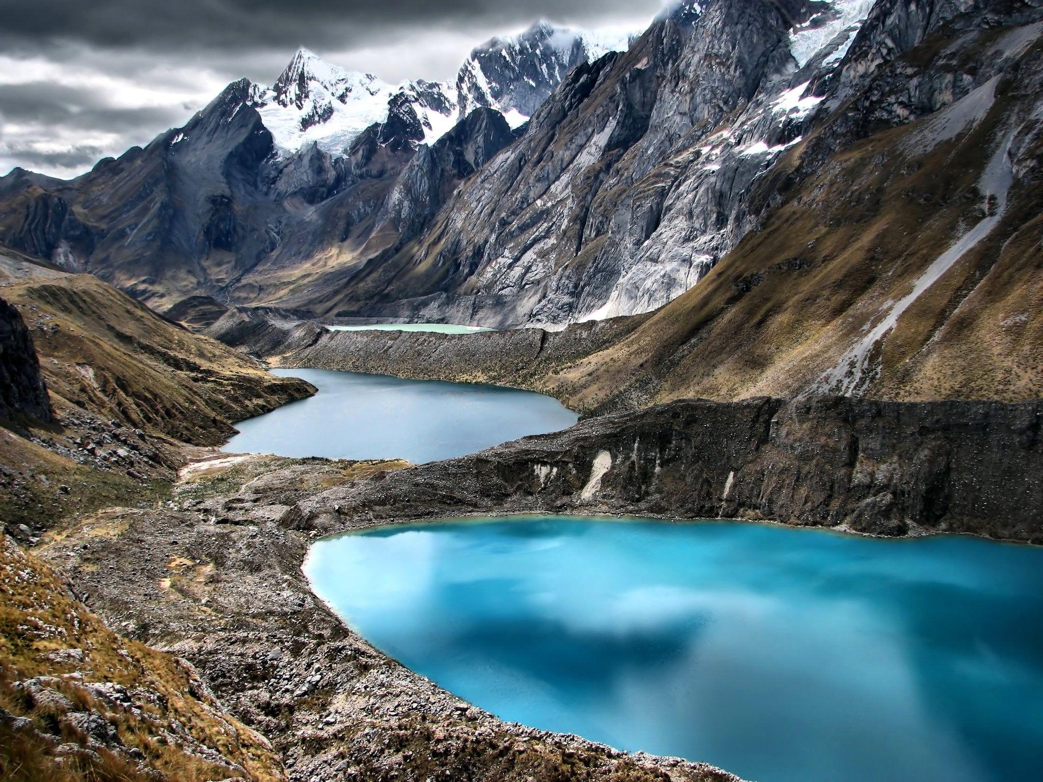 2048x1536 nature, Landscape, Water, Lake, Reflection, Mountain, Clouds, Peru, Snow Wallpaper HD / Desktop and Mobile Background