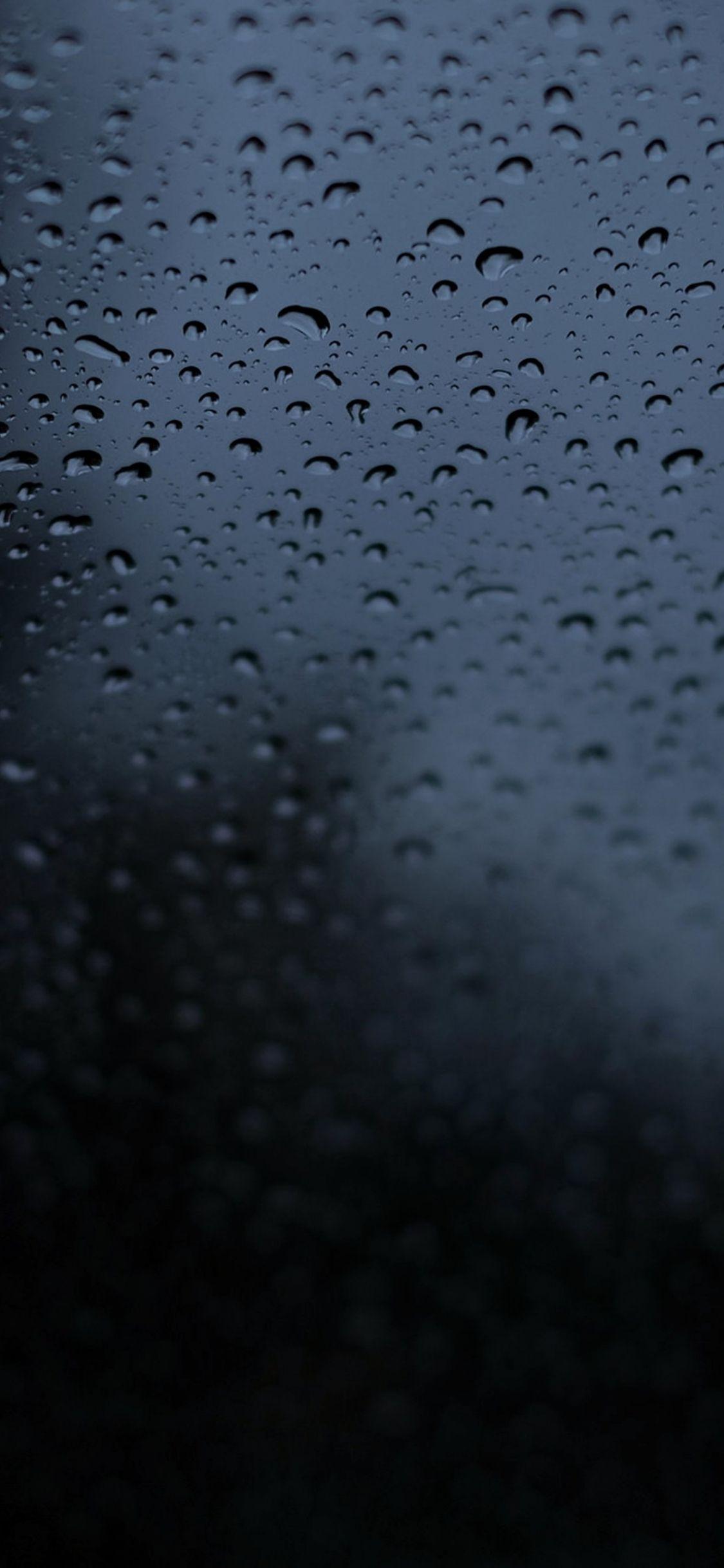 1125x2436 Free download windows rain Drops glass dark wallpaper background