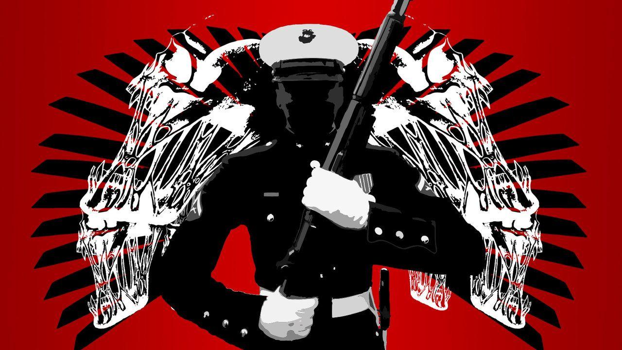 1280x720 skull wallpaper usmc