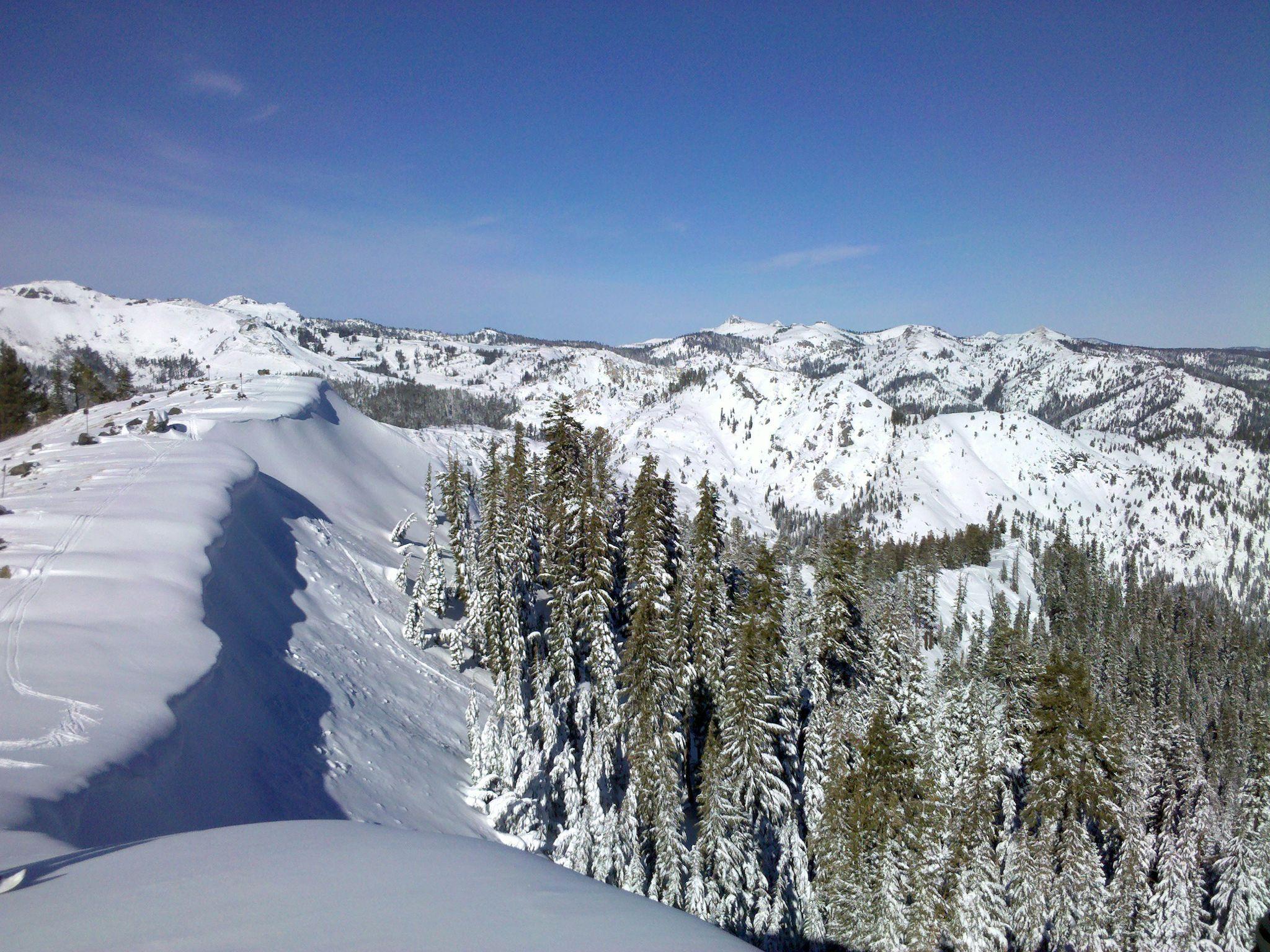 2048x1536 Download wallpaper 2048x1536 mountains, wood, lowland, snow