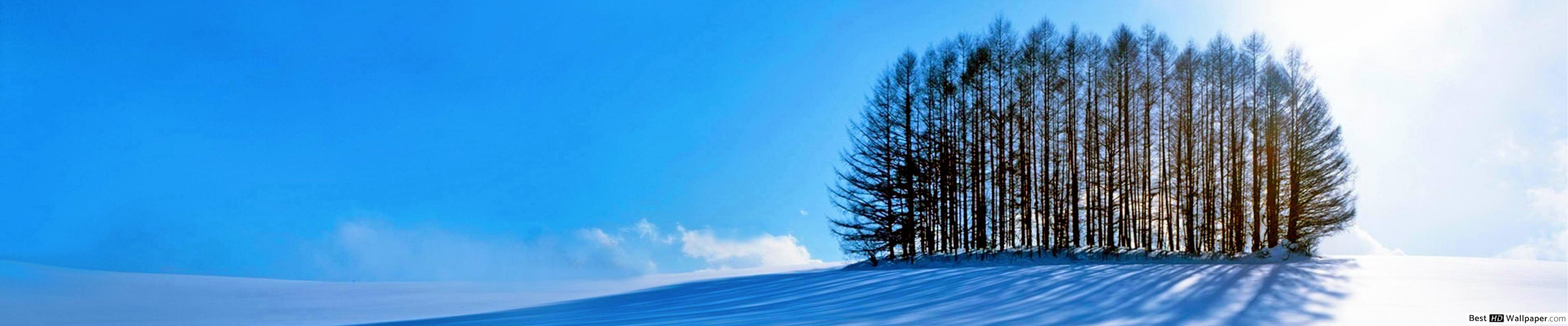 4320x900 Beautiful winter background HD wallpaper download