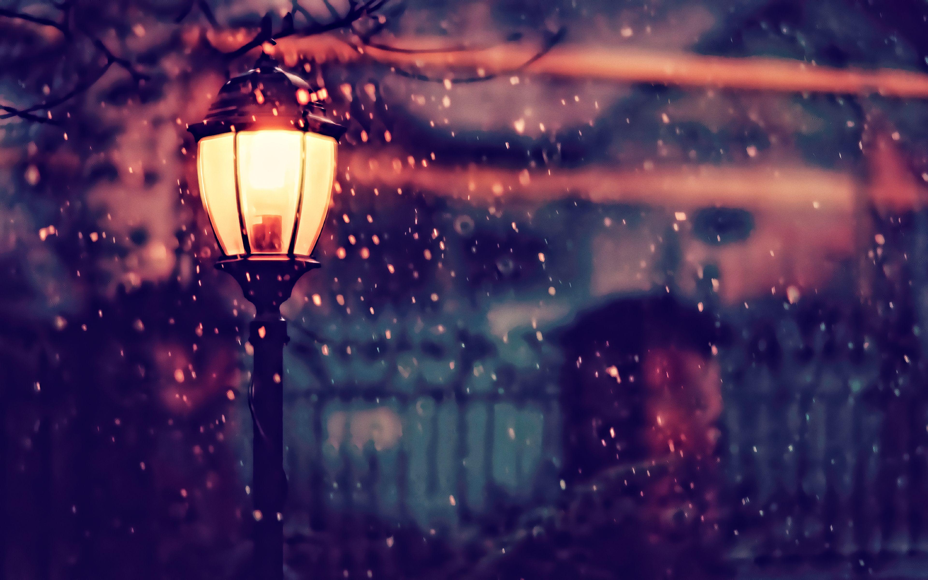 3840x2400 Street Light Winter 4K 3840x2400 Resolution Wallpaper