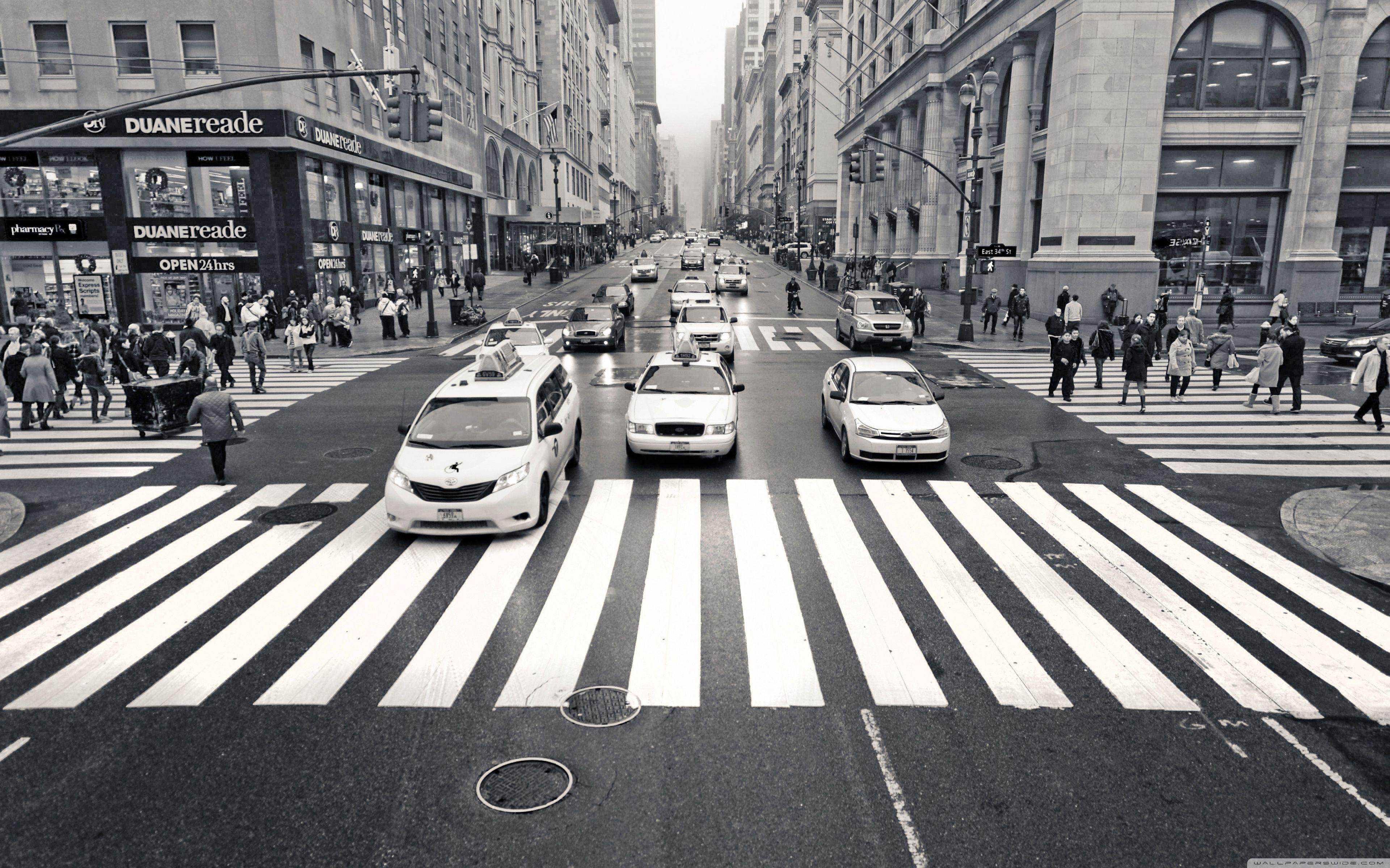 3840x2400 Free download New York City Streets 4K HD Desktop Wallpaper for 4K