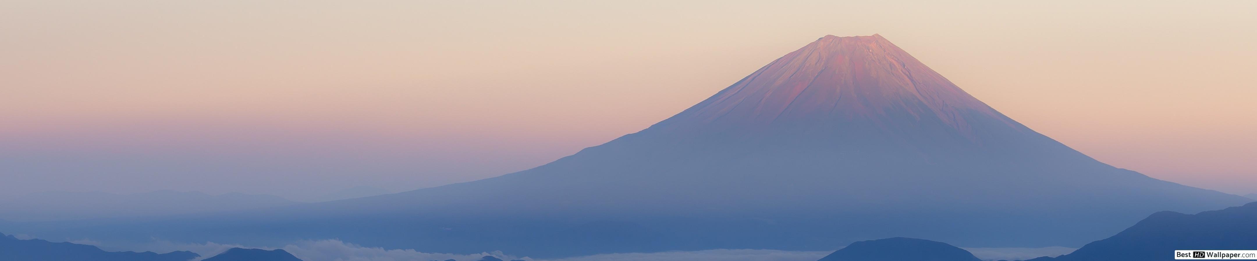 4320x900 Mount Fuji Volcano HD wallpaper download