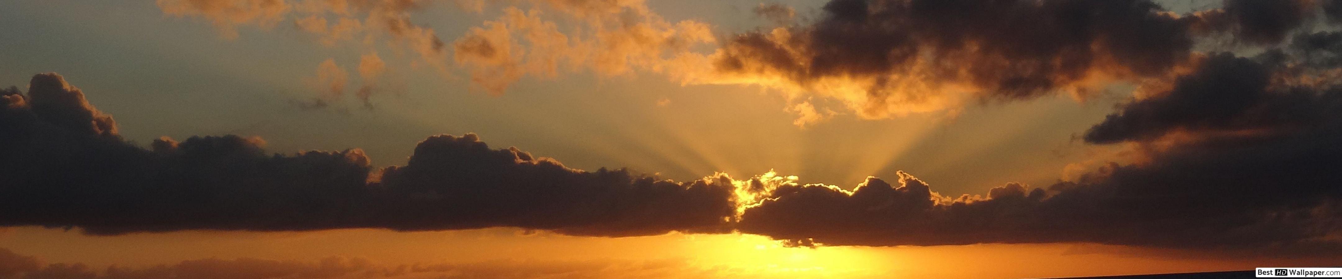 4320x900 Beautiful sunset background HD wallpaper download