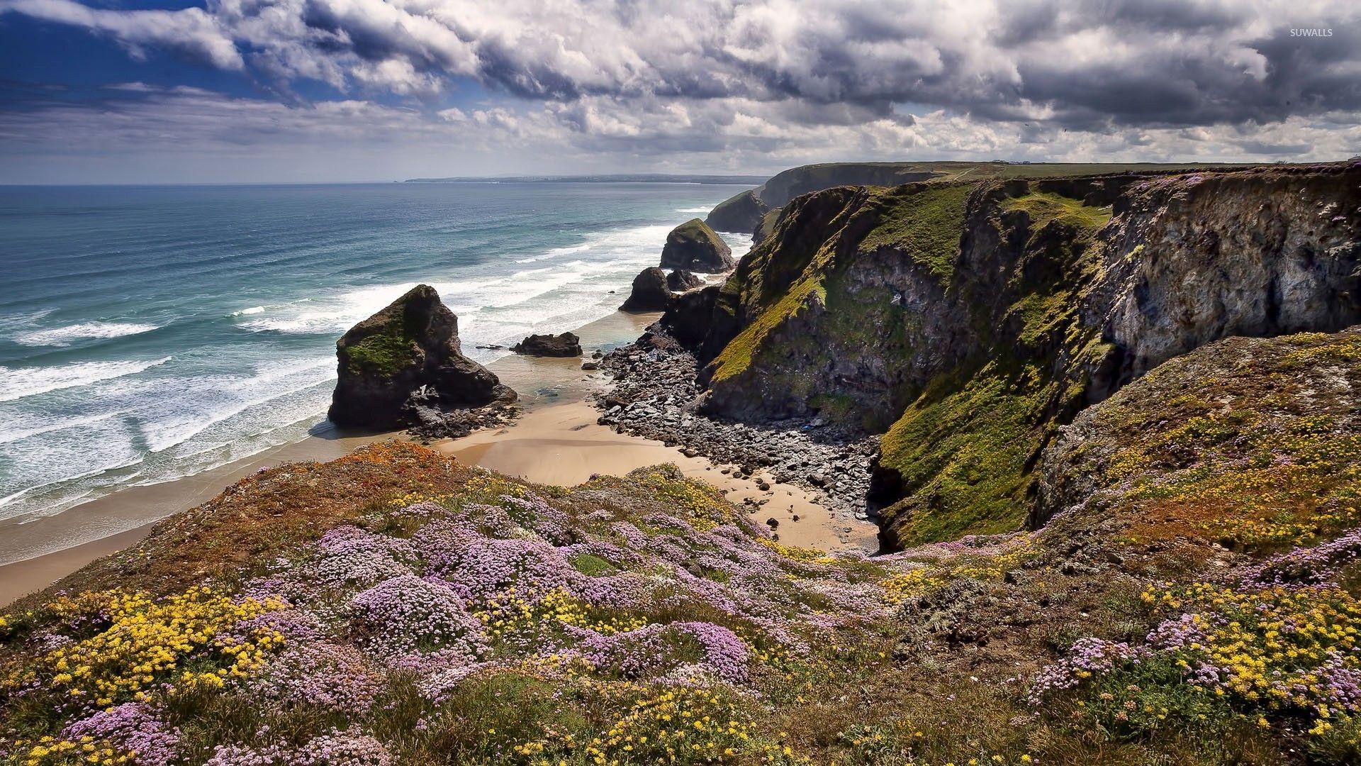 1920x1080 Hidden small beach in Cornwall wallpaper wallpaper