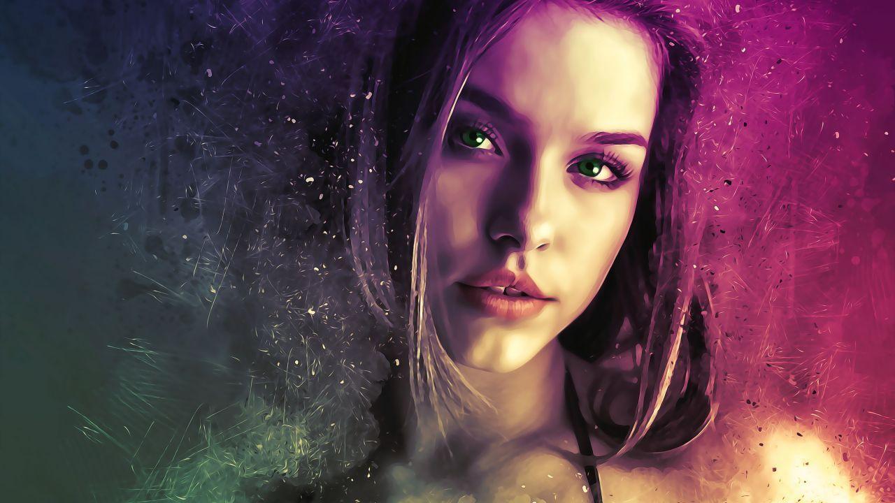 1280x720 Wallpaper Beautiful woman, Model, Girl, Portrait, 4K, Fantasy