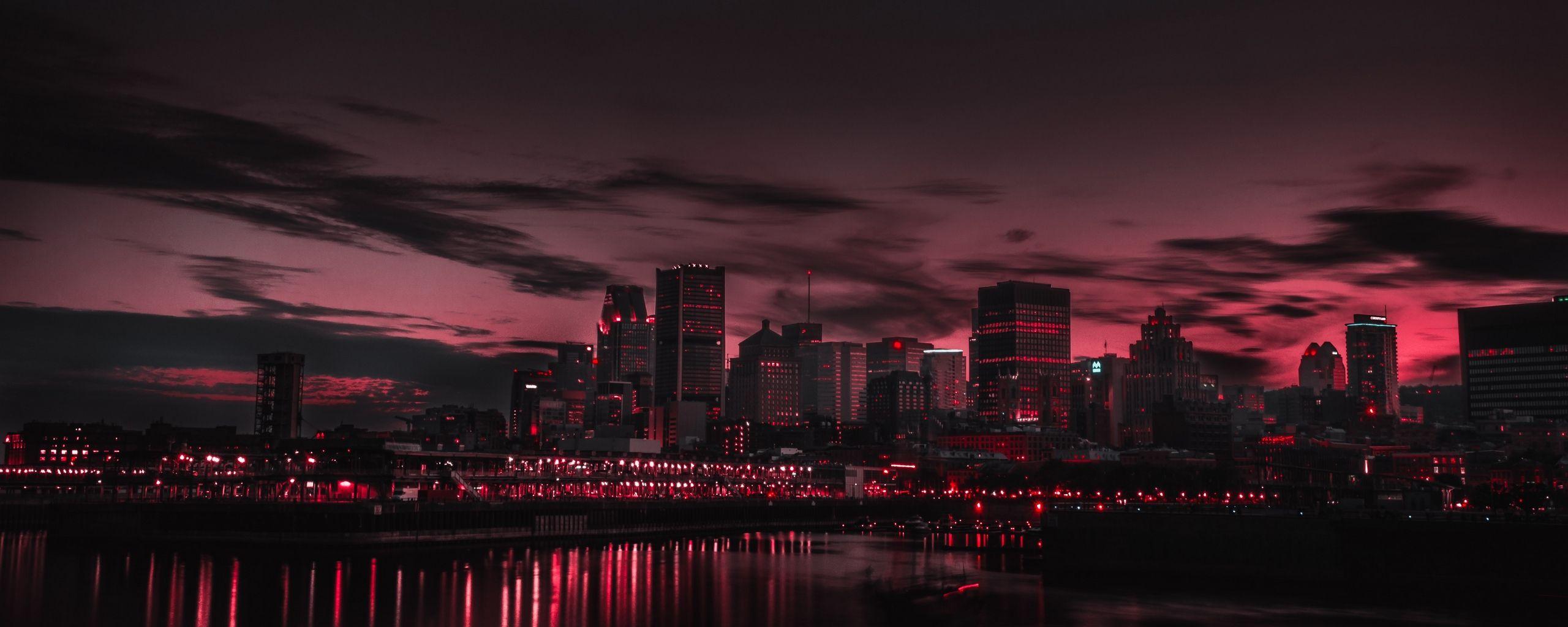 2560x1024 Download wallpaper 2560x1024 city, night, panorama ultrawide