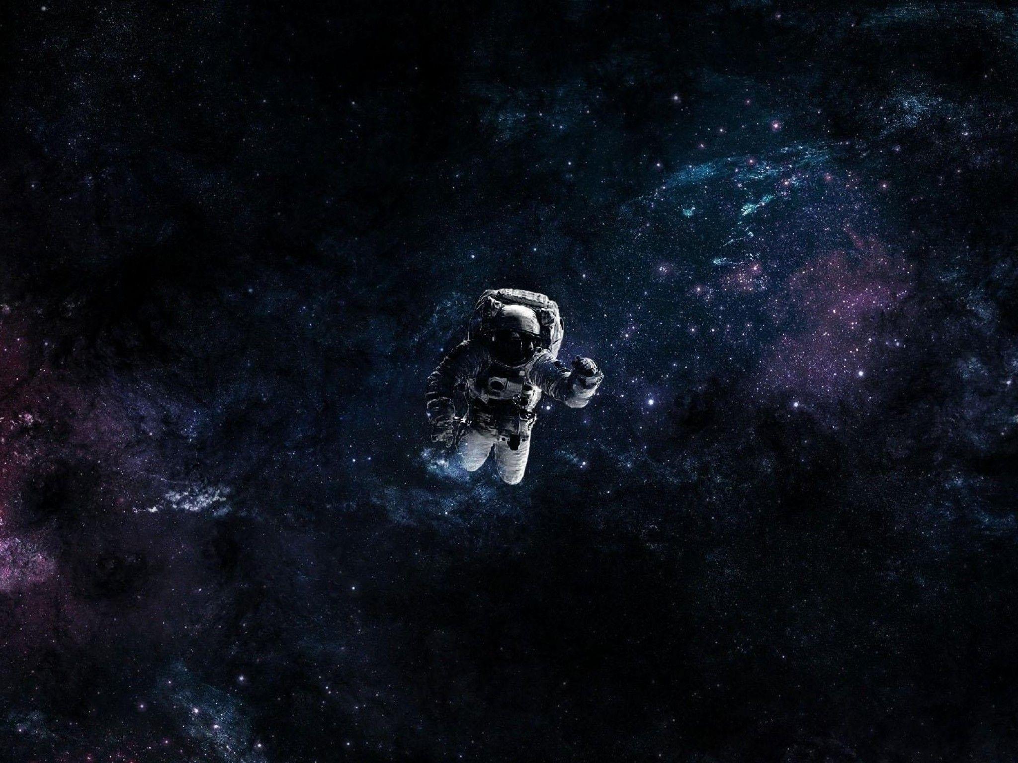 2048x1536 Download 2048x1536 Universe, Astronaut, Stars, Nebula Wallpaper
