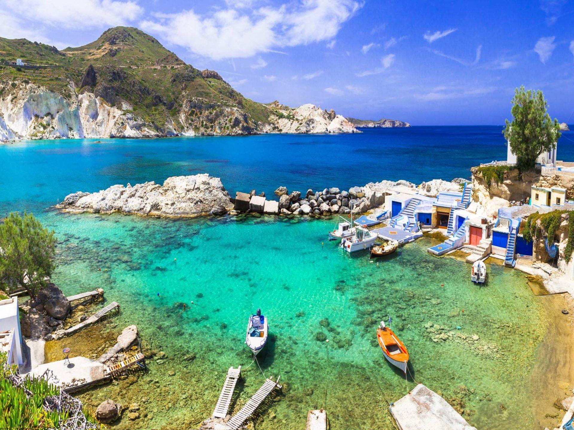 1920x1440 Milos Island Greece Village In Cyclades Greece Aegean Sea Ultra HD