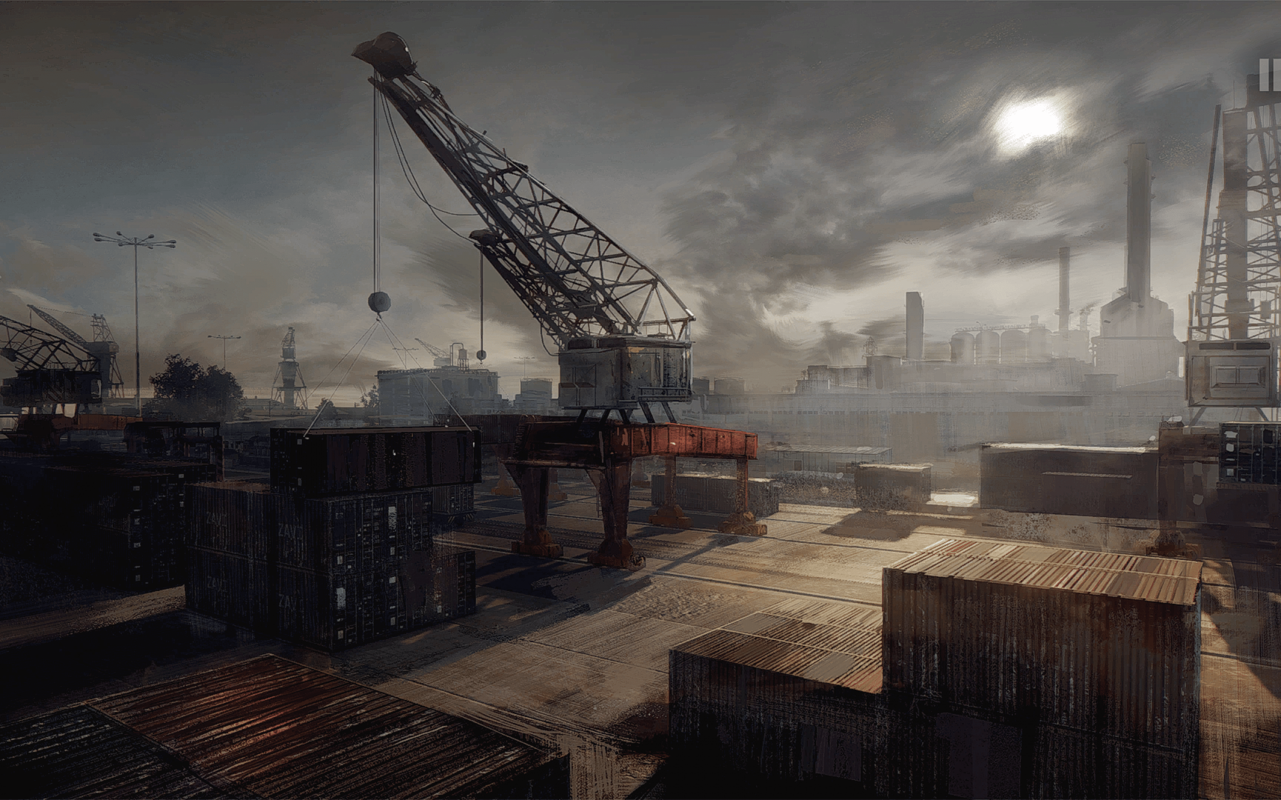 2560x1600 Download 2560x1600 Mafia Port, Dark Clouds, Artwork, Painting