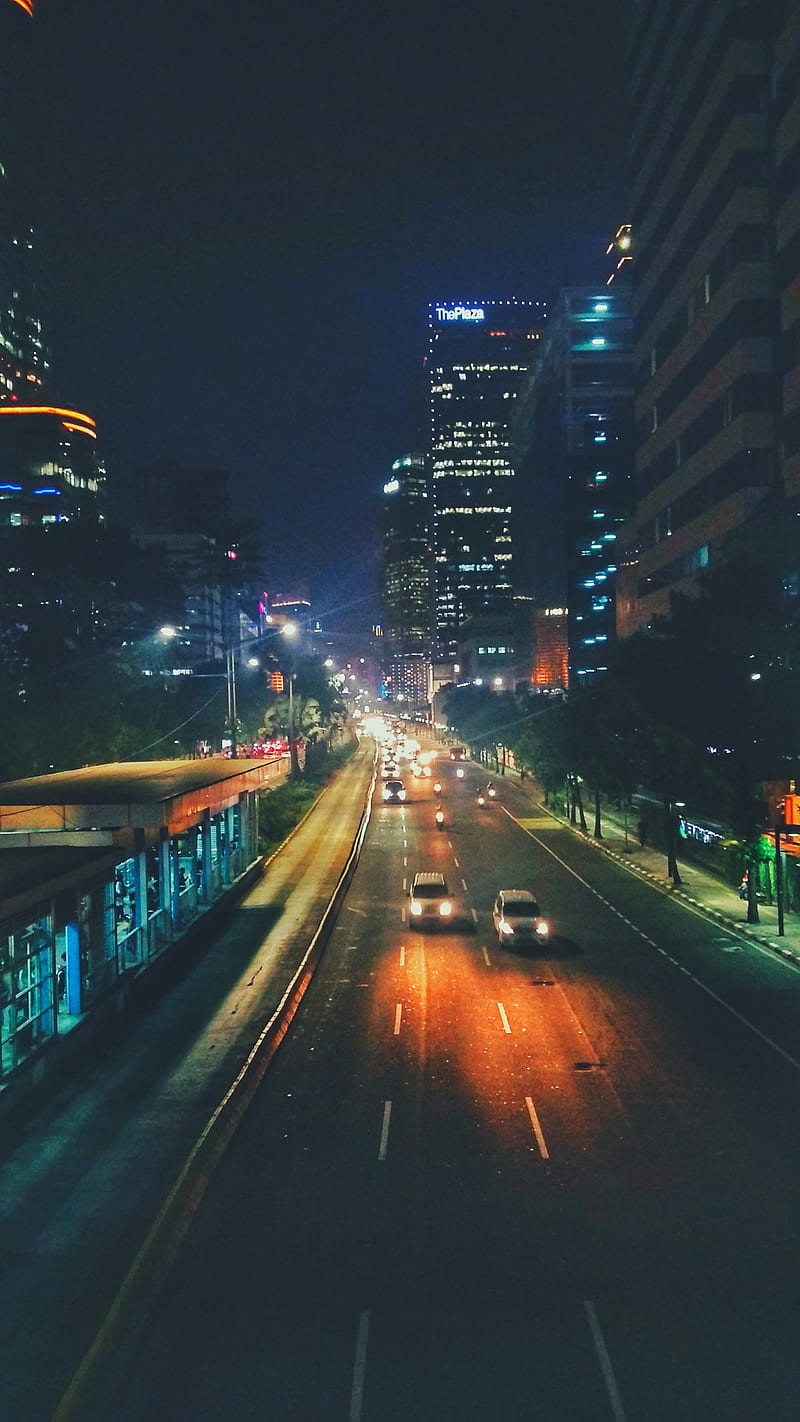 800x1422 Night in Jakarta, capital, city, indonesia, light, HD phone wallpaper