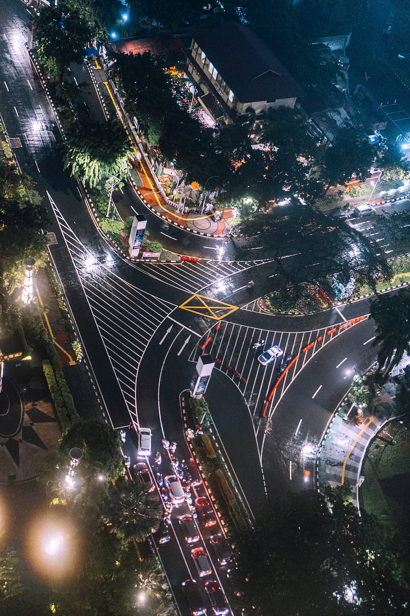 800x1200 Jakarta, Indonesia, skyline, traffic, nightscape, HD phone wallpaper