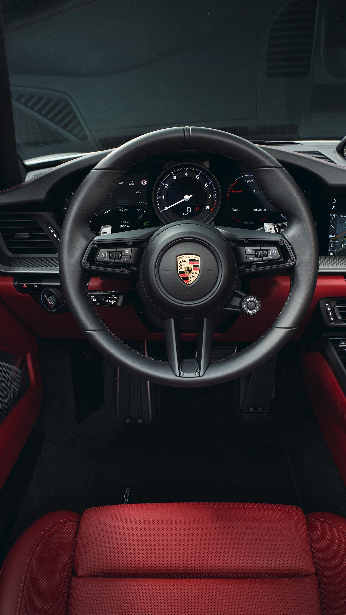 1440x2560 Porsche 911 Carrera Cabriolet 2019 Interior 5K Wallpaper