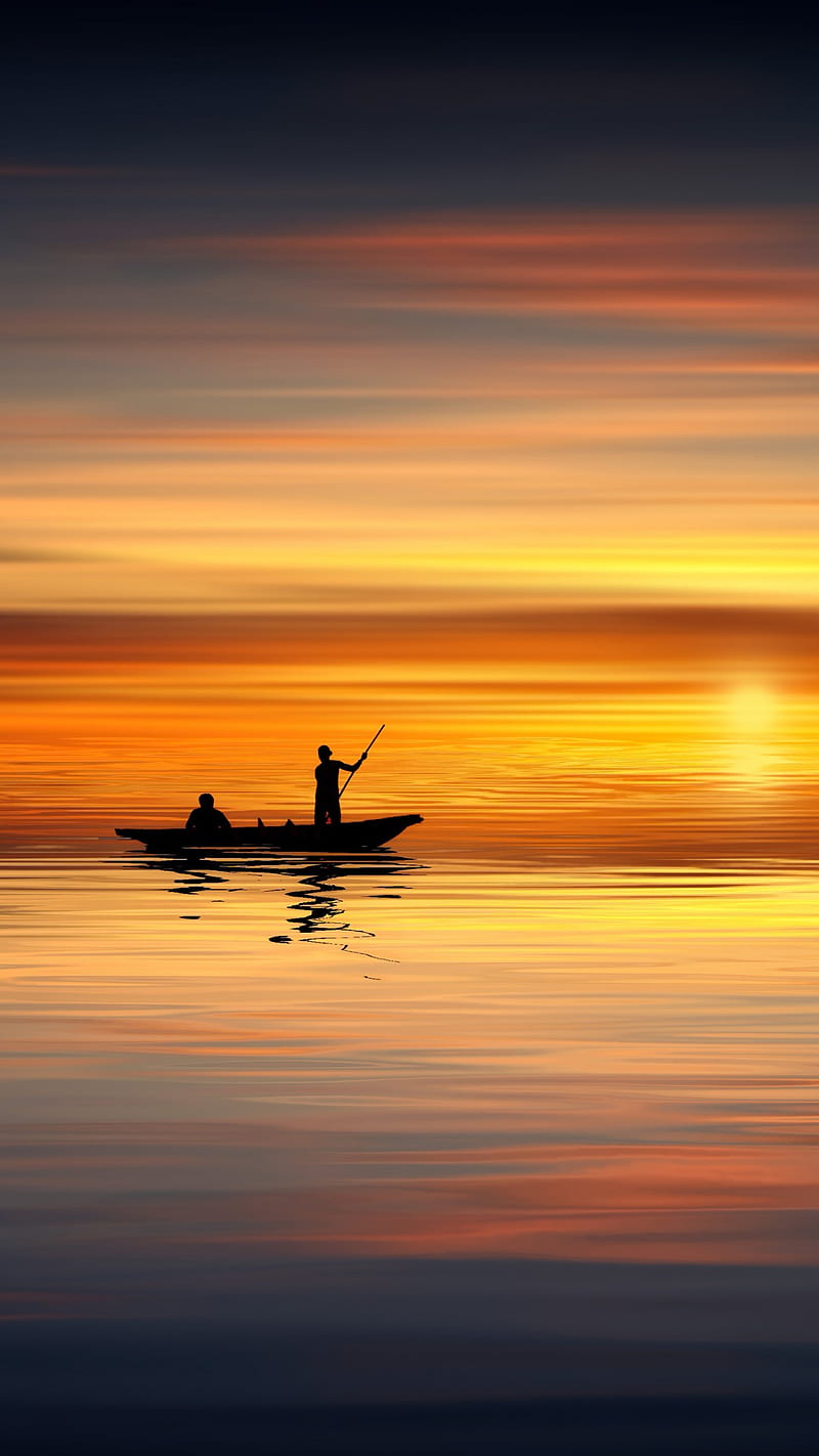 800x1422 Sunset sailing boat, nature, river, HD phone wallpaper