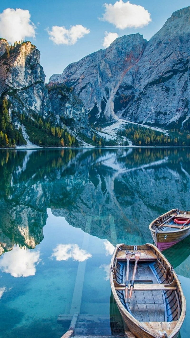 800x1422 Pragser Wildsee, Pragser, Wildsee, Lago, Di, Braies, Mountain, Winter, HD Phone Wallpaper