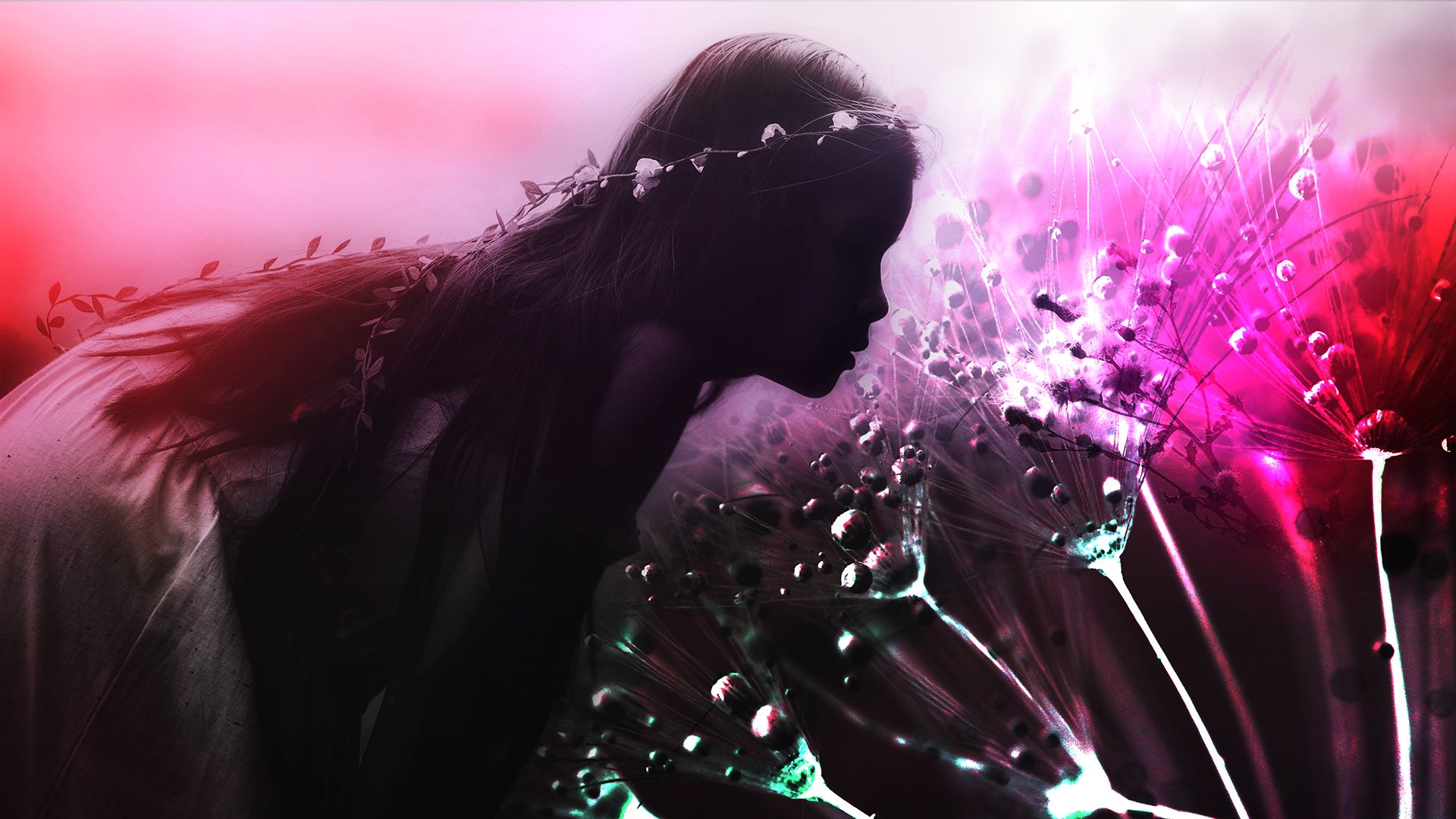 1920x1080 Dandelion Girl Laptop Background