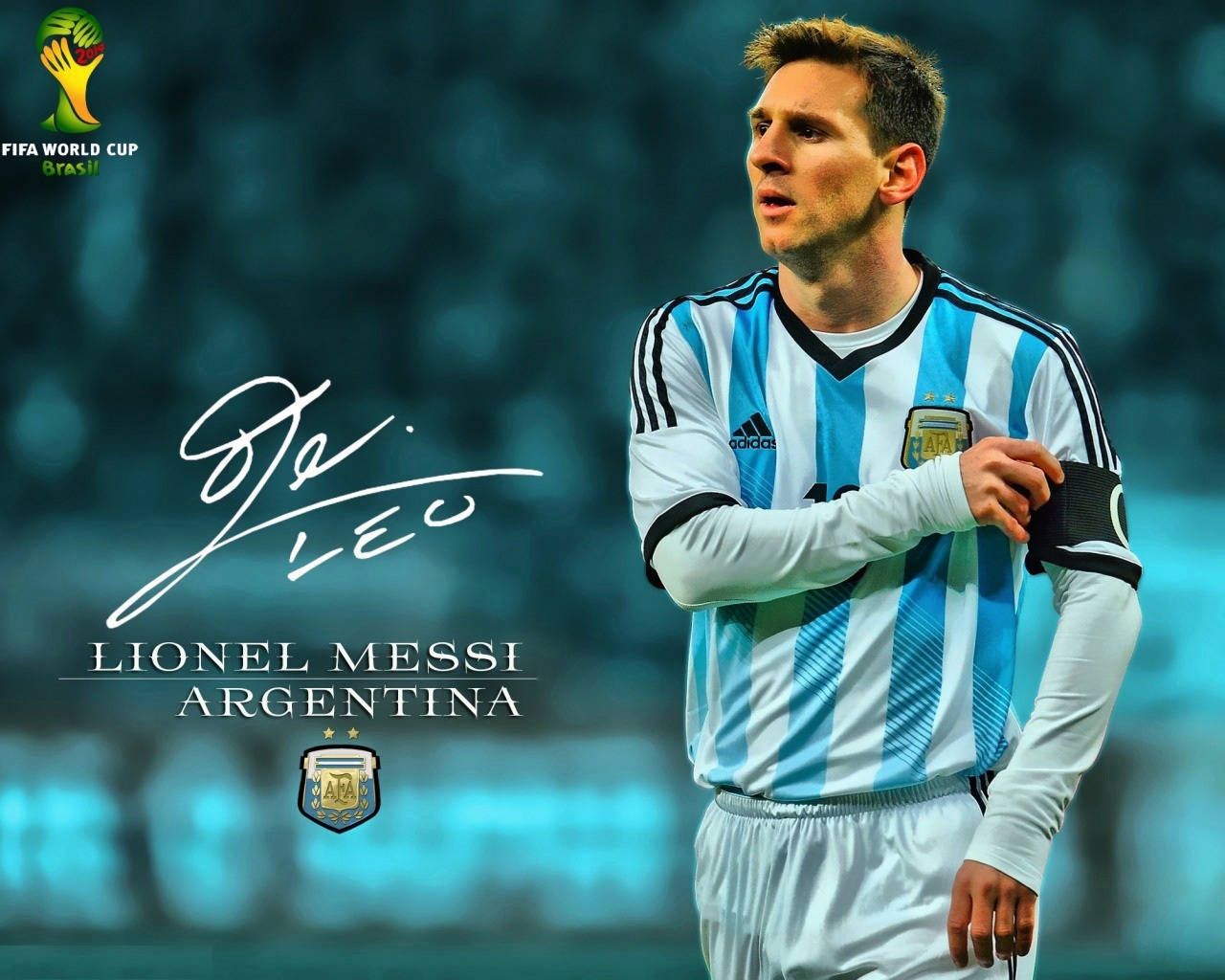 1280x1024 Download Lionel Messi Signature Argentina Wallpaper