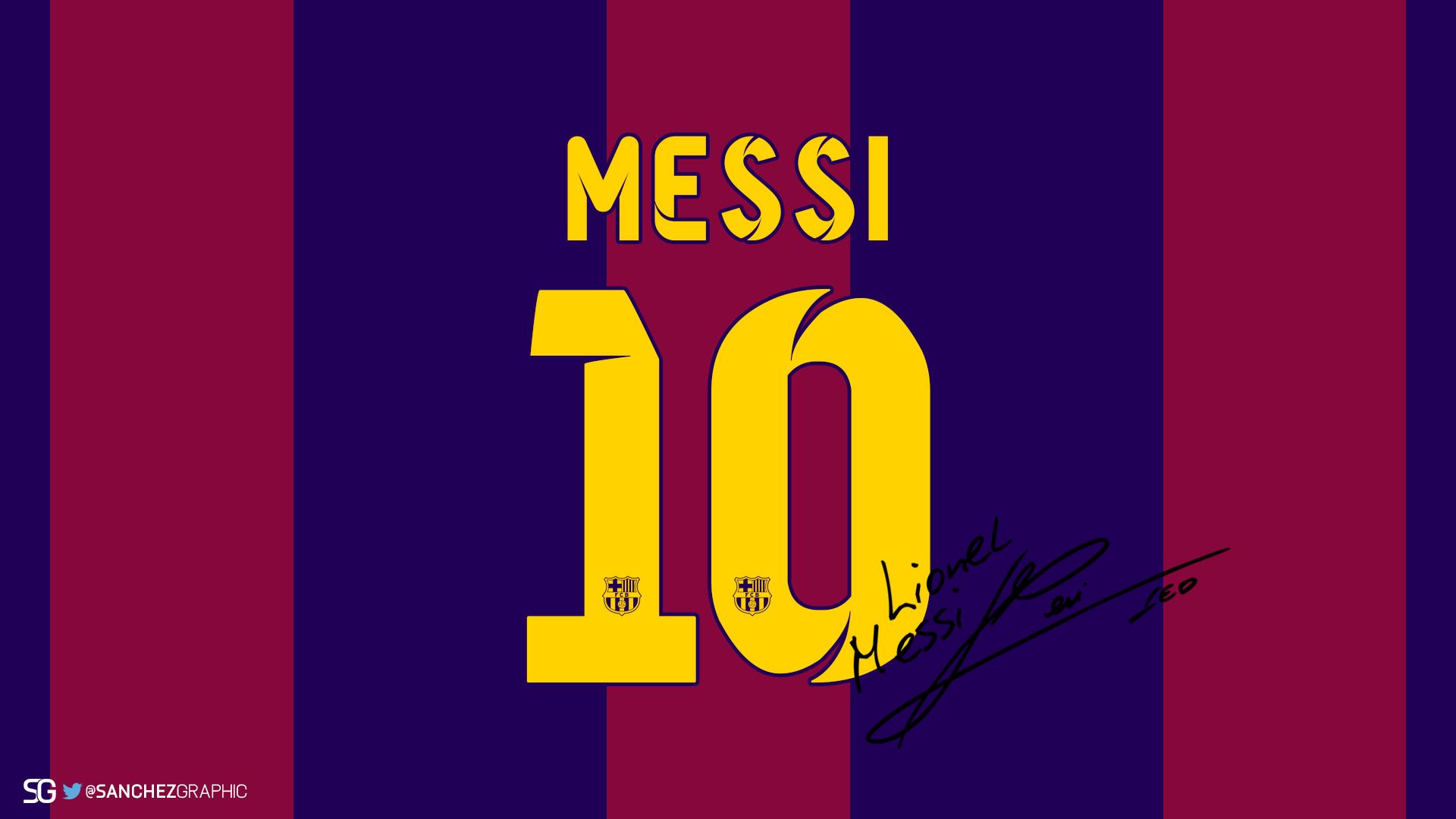 1920x1080 Messi Signature Wallpaper