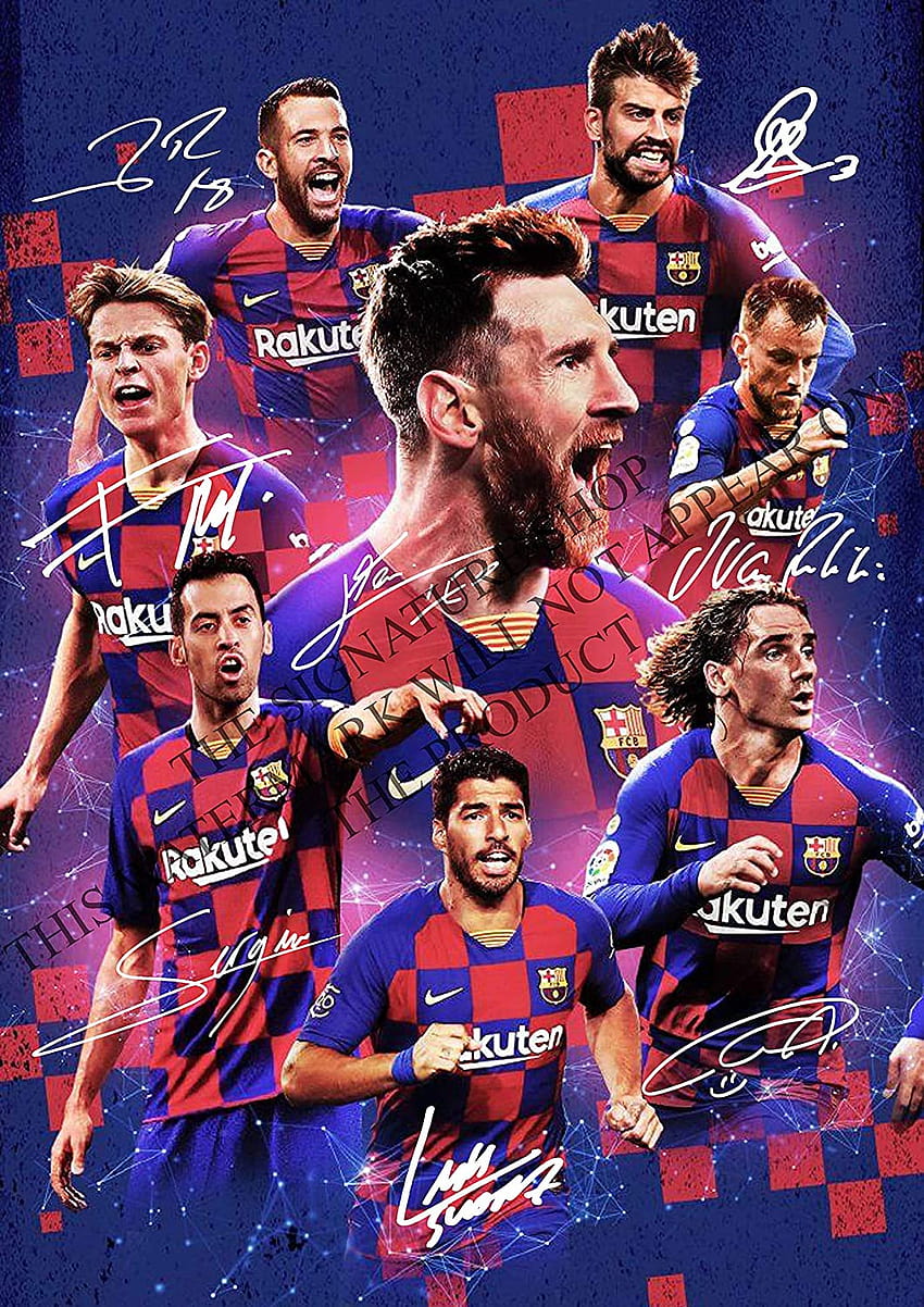 850x1202 The Signature Shop FC Barcelona Team Signed Autograph Reprint Messi Suarez Griezmann de Jong A4: Amazon.co.uk: Kitchen & Home, messi and suarez HD phone wallpaper