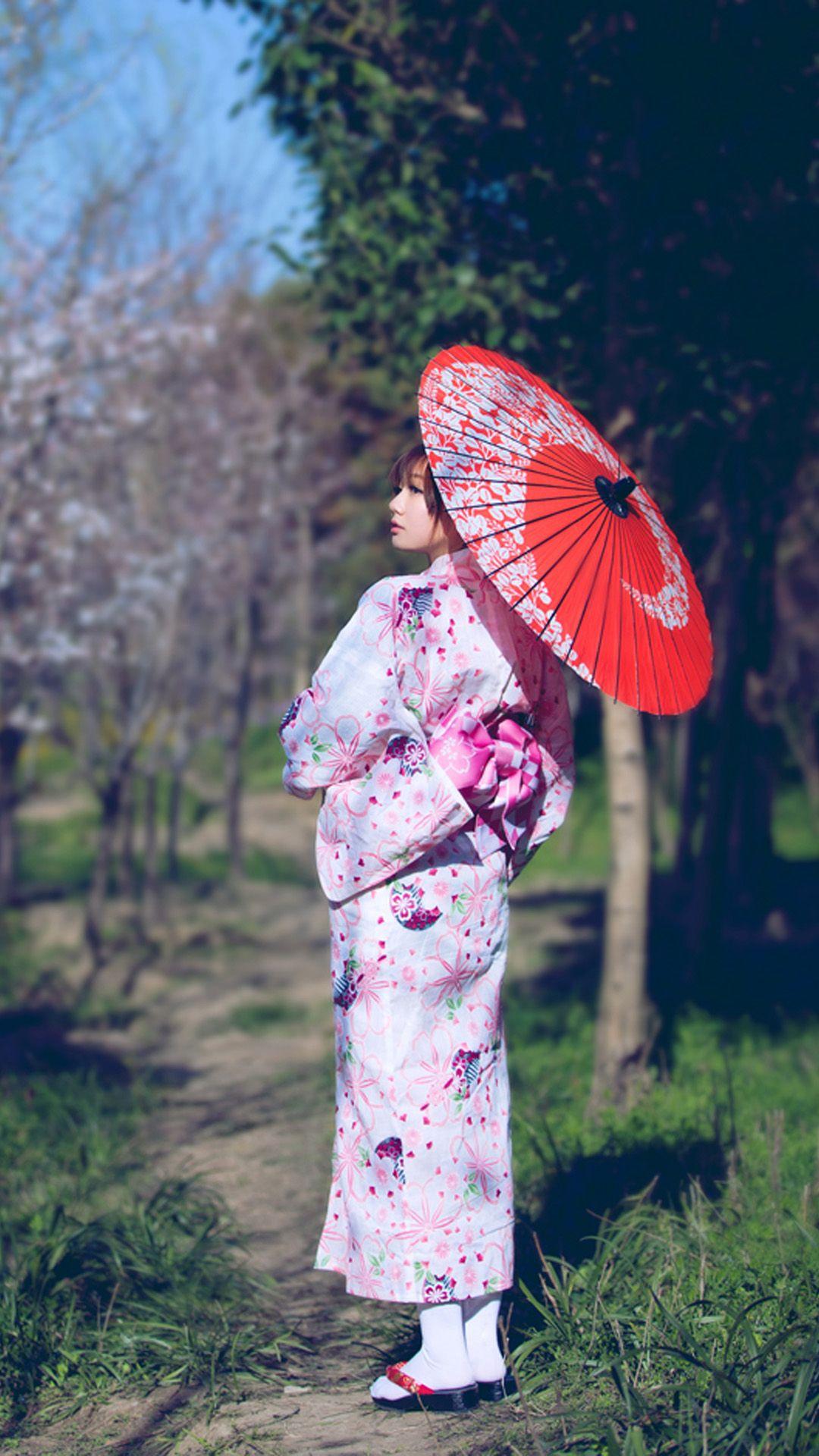 1080x1920 Pretty Japanese Girl Umbrella Japan Android Wallpaper
