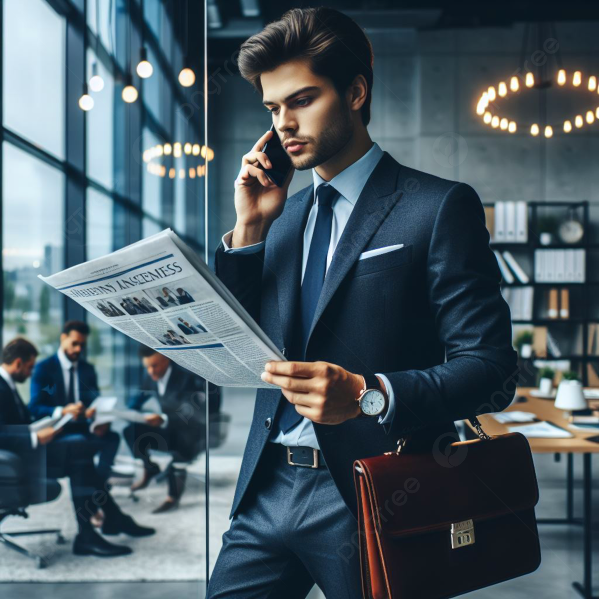 1200x1200 Businessman Talking On Mobile Phone In Modern Corporate Office, Business Background Image, Bussiness Man, Business Background Image And Wallpaper for Free Download