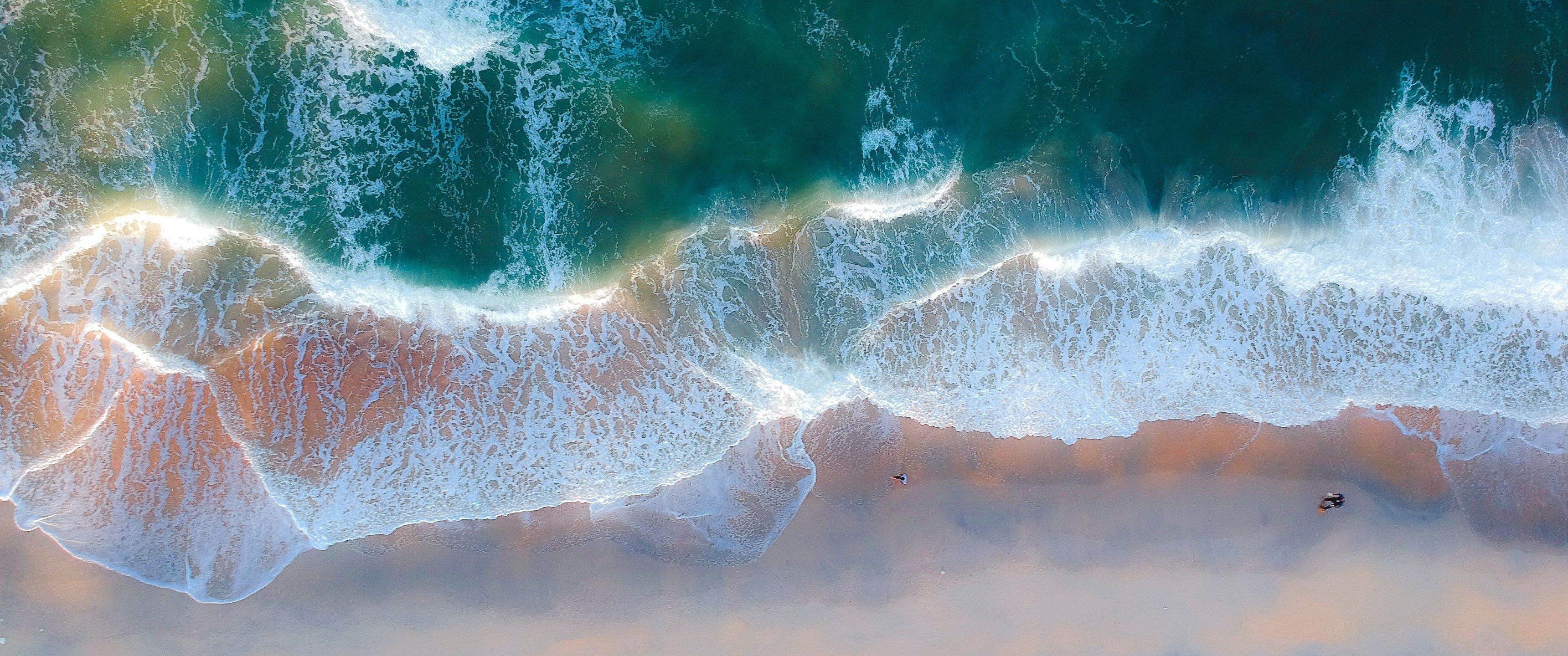 3440x1440 Beach Wallpaper 4K, Coastal, Ocean, Blue Water