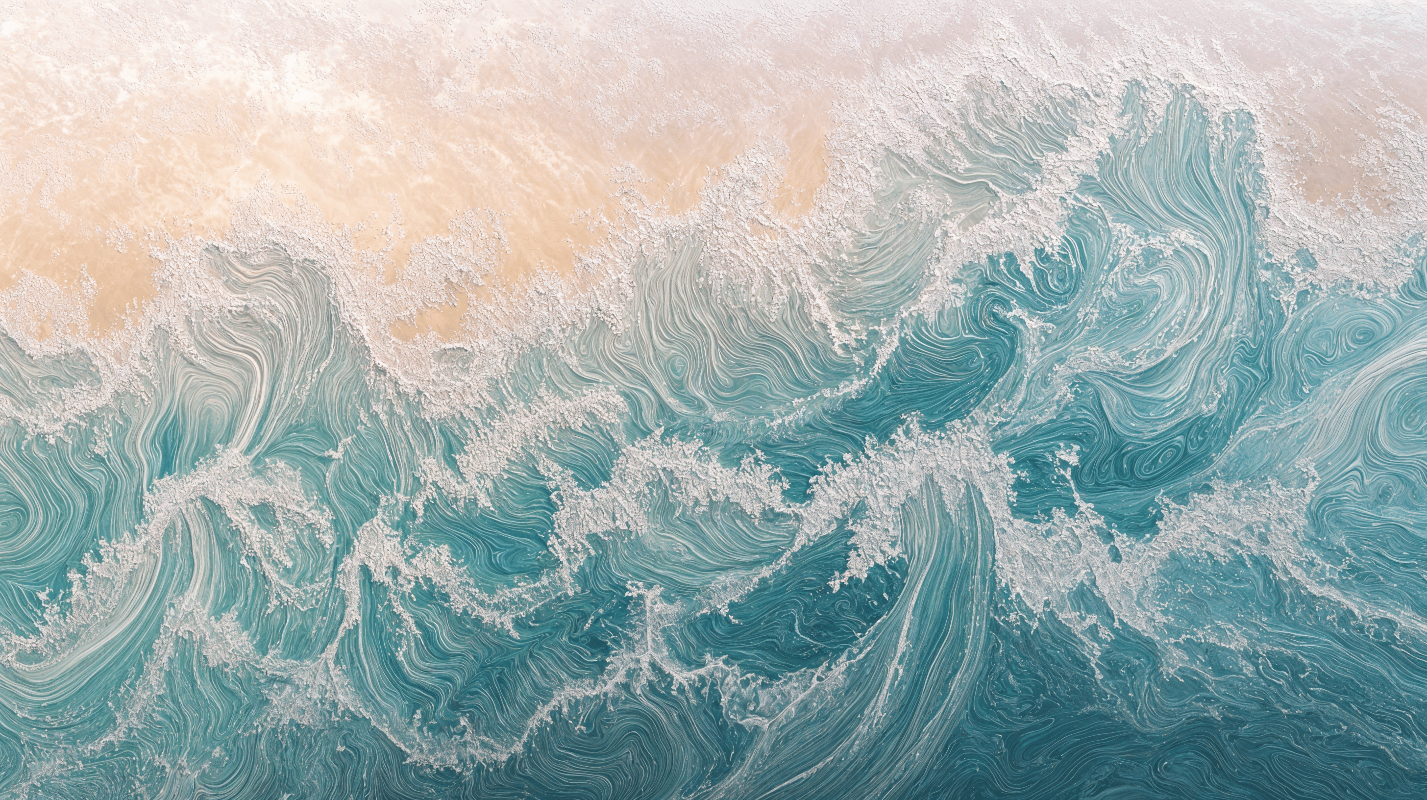 2912x1632 Bounty Beach Wall Mural, Calm Ocean Wallpaper, Peel and Stick Ocean Waves Wall Decor, Removable Mural