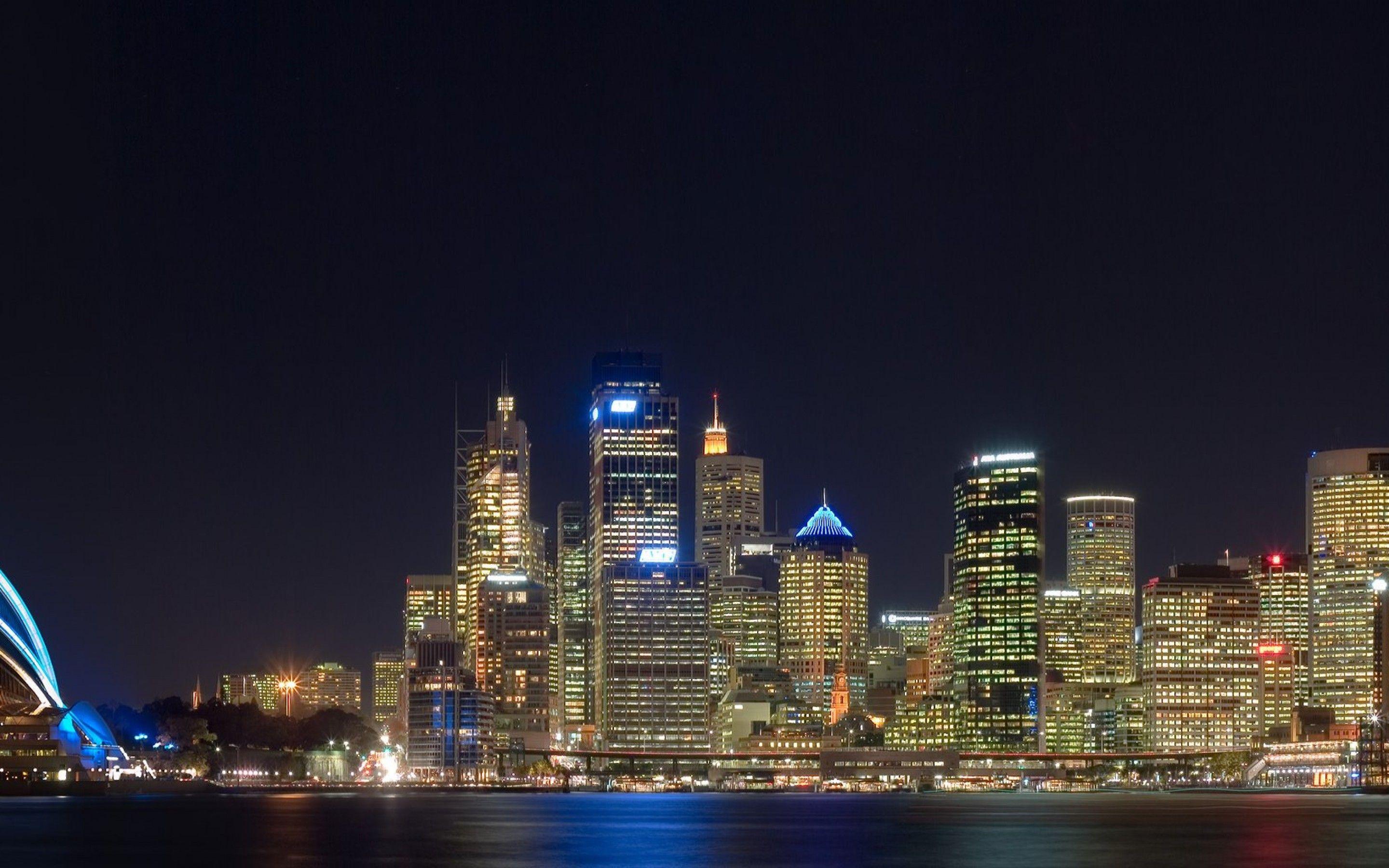 2880x1800 Night Cityscape Wallpaper. Sydney at Night, Skyline, Cityscapes