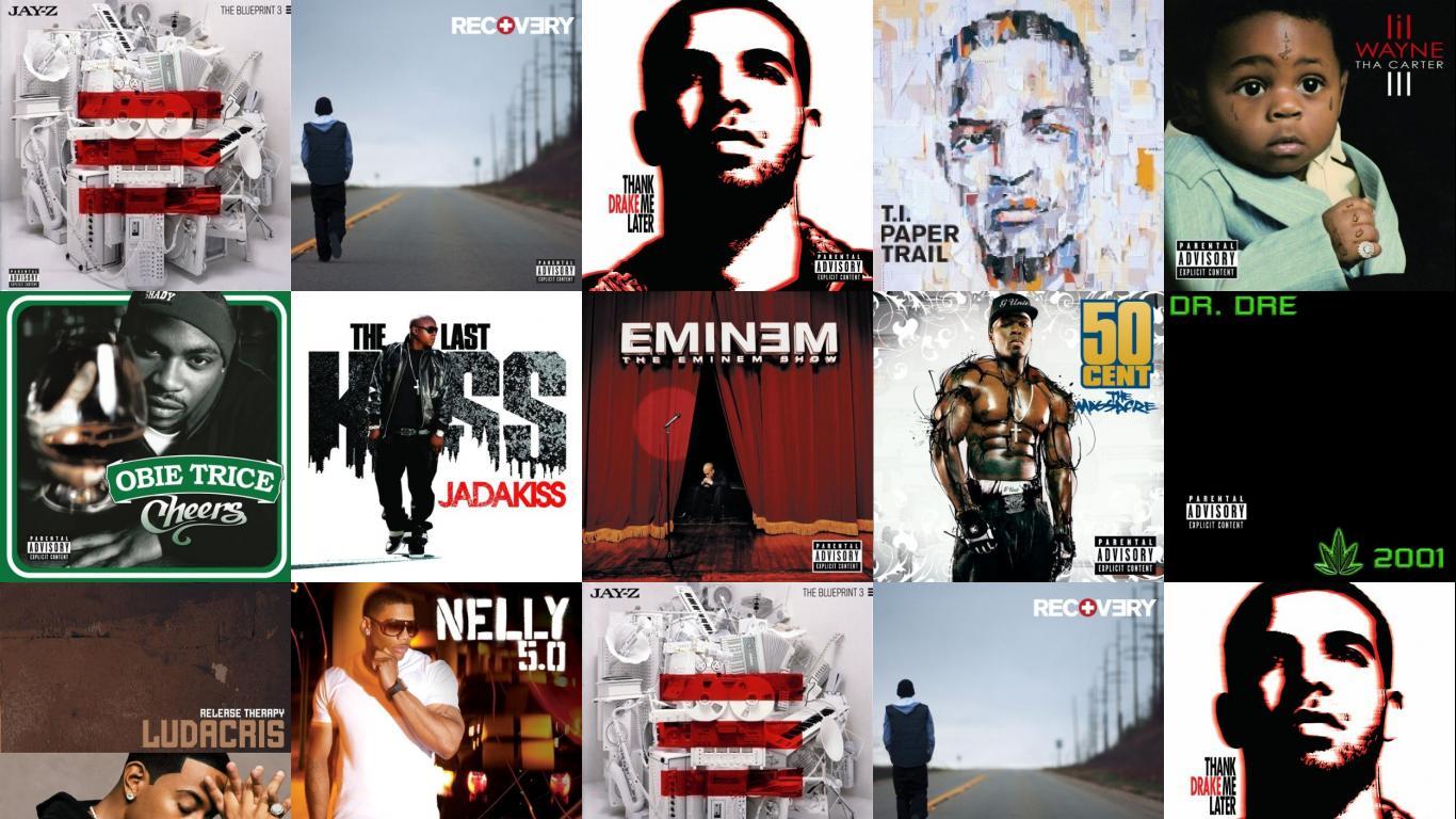 1366x768 Jay Z The Blueprint 3 Eminem Recovery Drake Thank Wallpaper «Tiled
