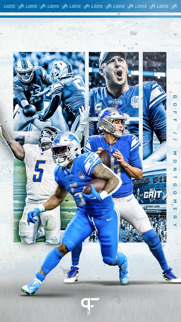 736x1308 Mobile phone wallpaper of Jared Goff and David Montgomery