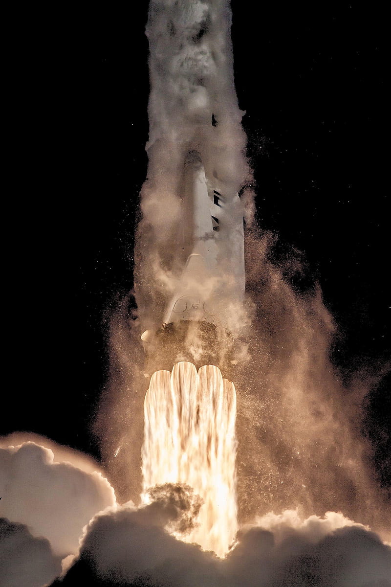 800x1200 Falcon 9 Launch, amoled, black, dark, dragon, falcon night, oled, space, spacex, HD phone wallpaper