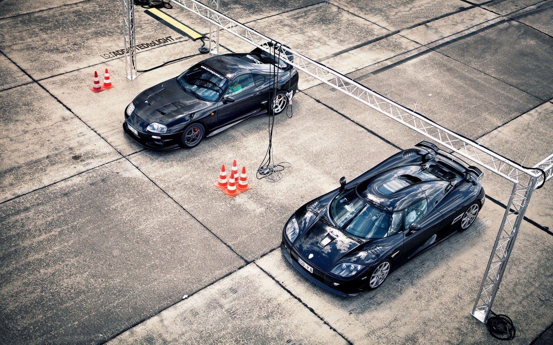 1920x1200 cars, photography, Toyota, Toyota Supra, reflections, Konigsegg