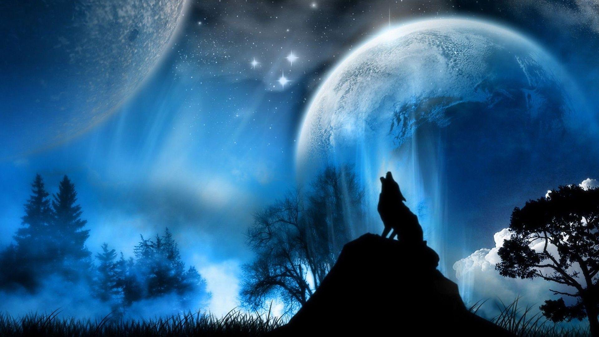 1920x1080 Spiritual Wolf. Homepage Wolf Black Wolf wallpaper. Scenery