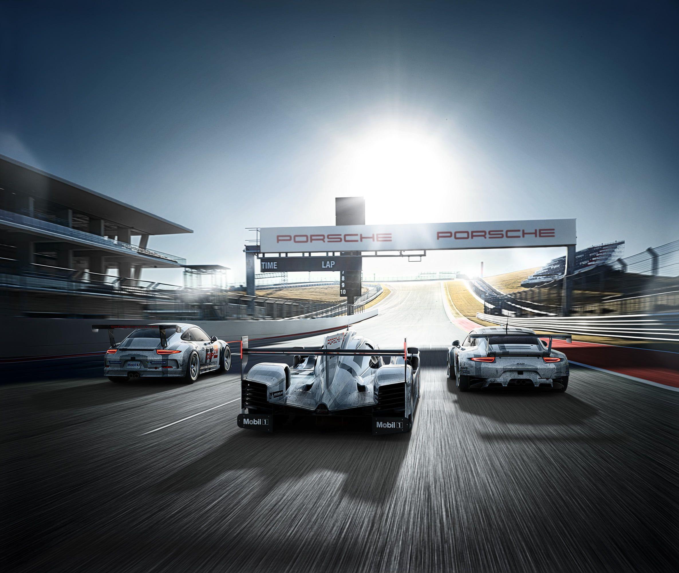 2372x2000 Three racing car on track HD wallpaper