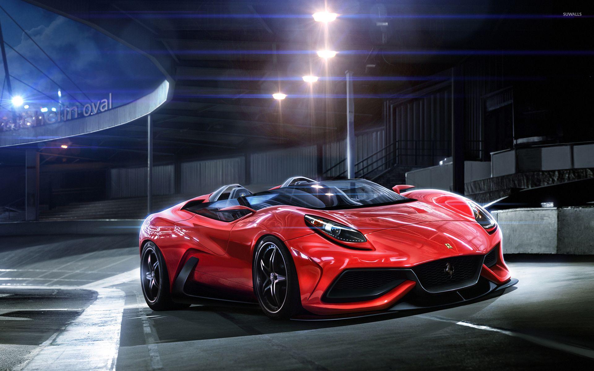 1920x1200 Red Ferrari F12berlinetta on the racing track wallpaper