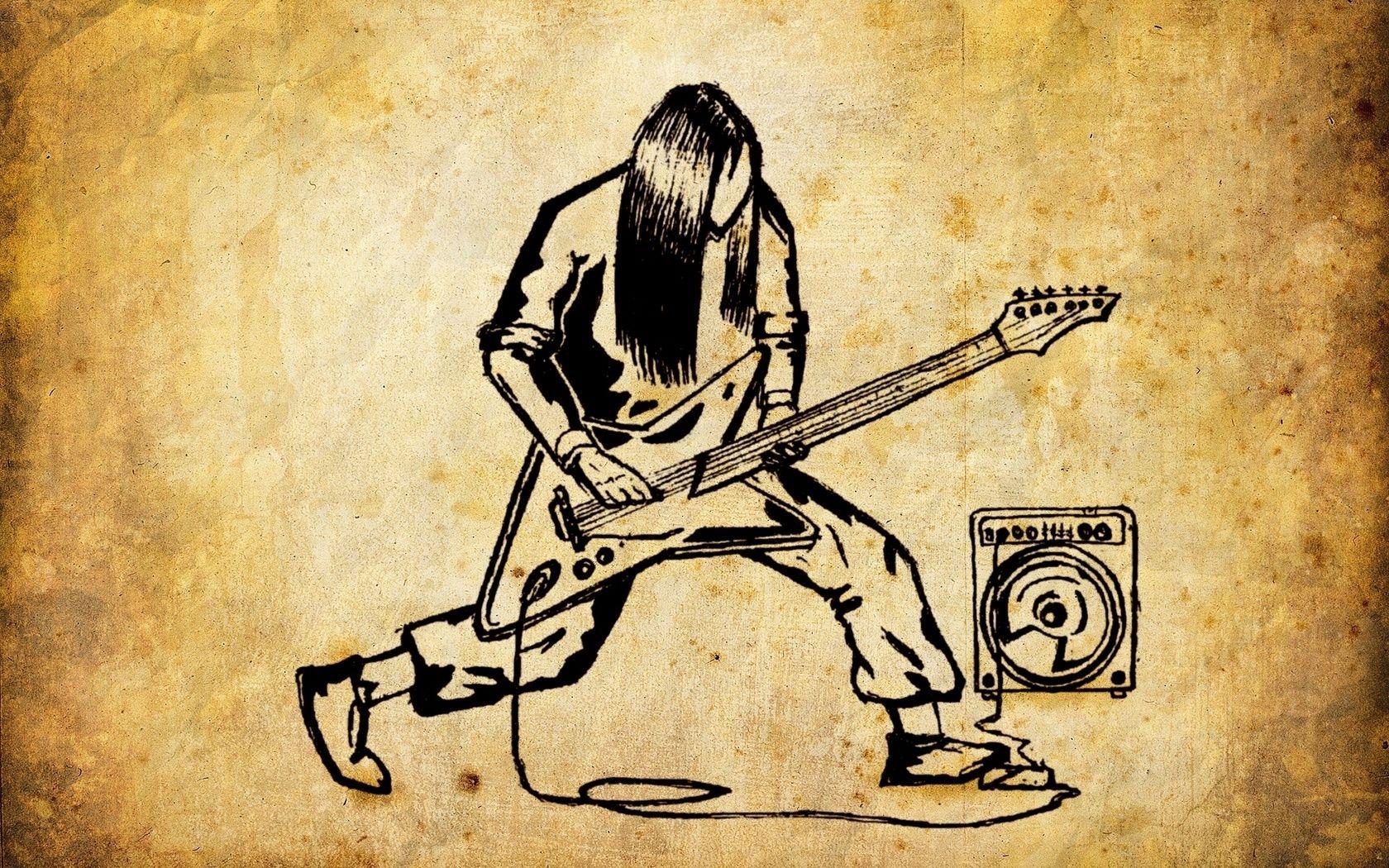 1680x1050 Cartoon Metal Guitarist Wallpaper