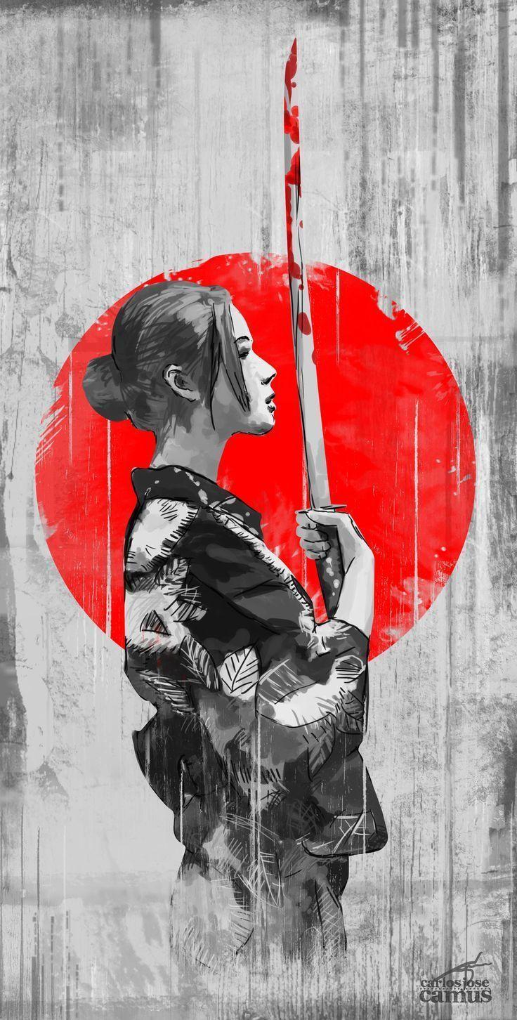 736x1452 Samurai Girl by Carlos Jose Camus. Pinteres