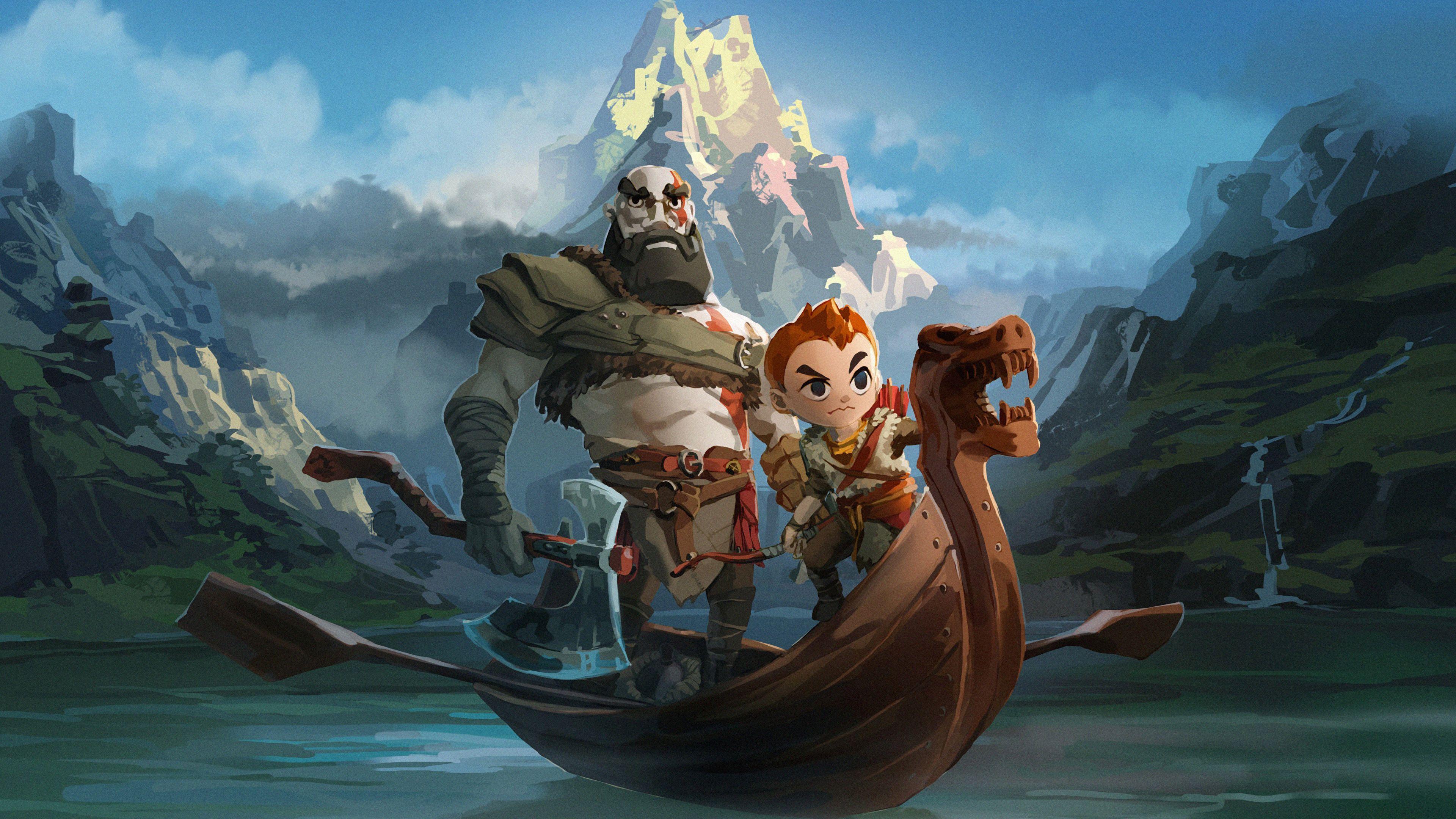 3840x2160 Wallpaper 4k Kratos And Atreus God Of .