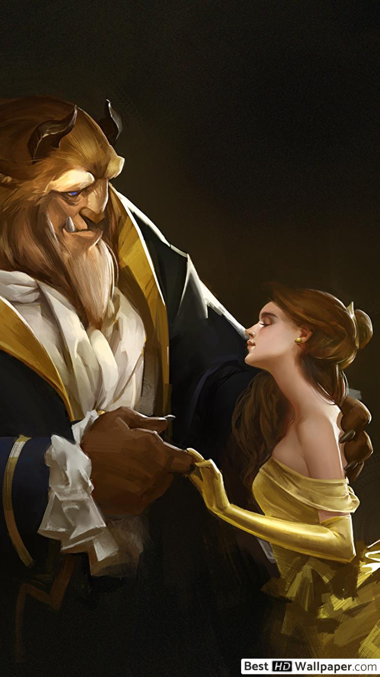 750x1334 Beauty and the Beast 2017 movie and Beast painting HD