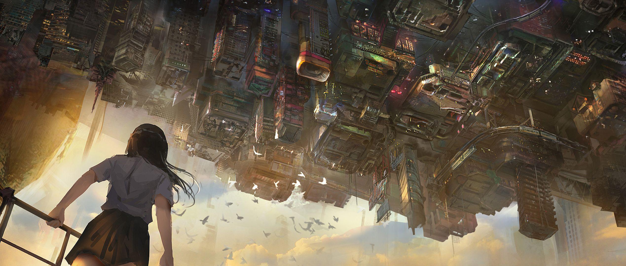 2538x1080 Upside Down Anime, HD Anime, 4k Wallpaper, Image, Background