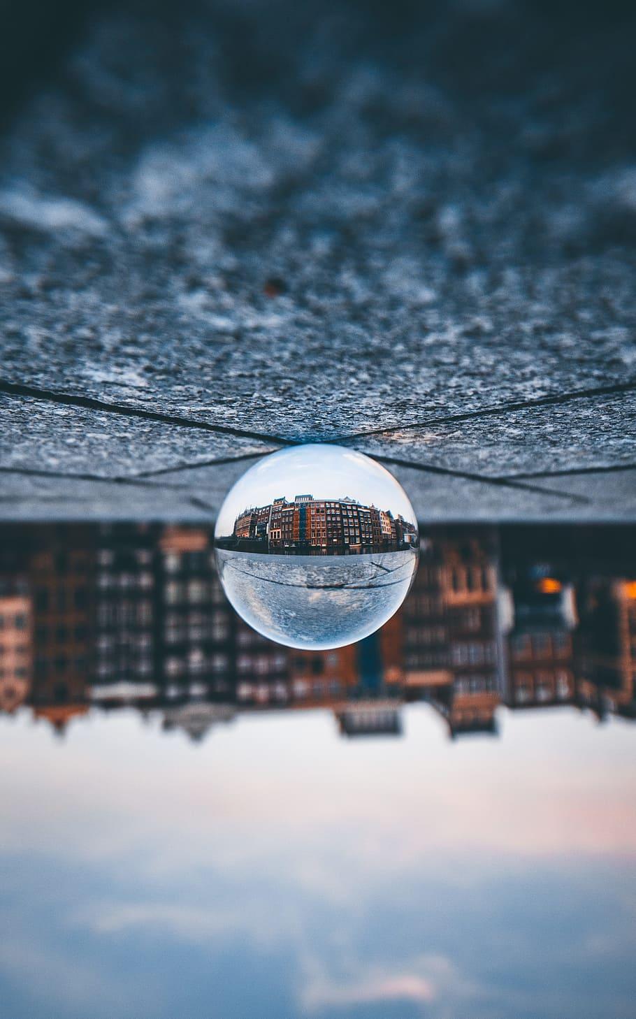 910x1458 HD Wallpaper: Obscure, Reflection, Upside Down, Ball, Amsterdam