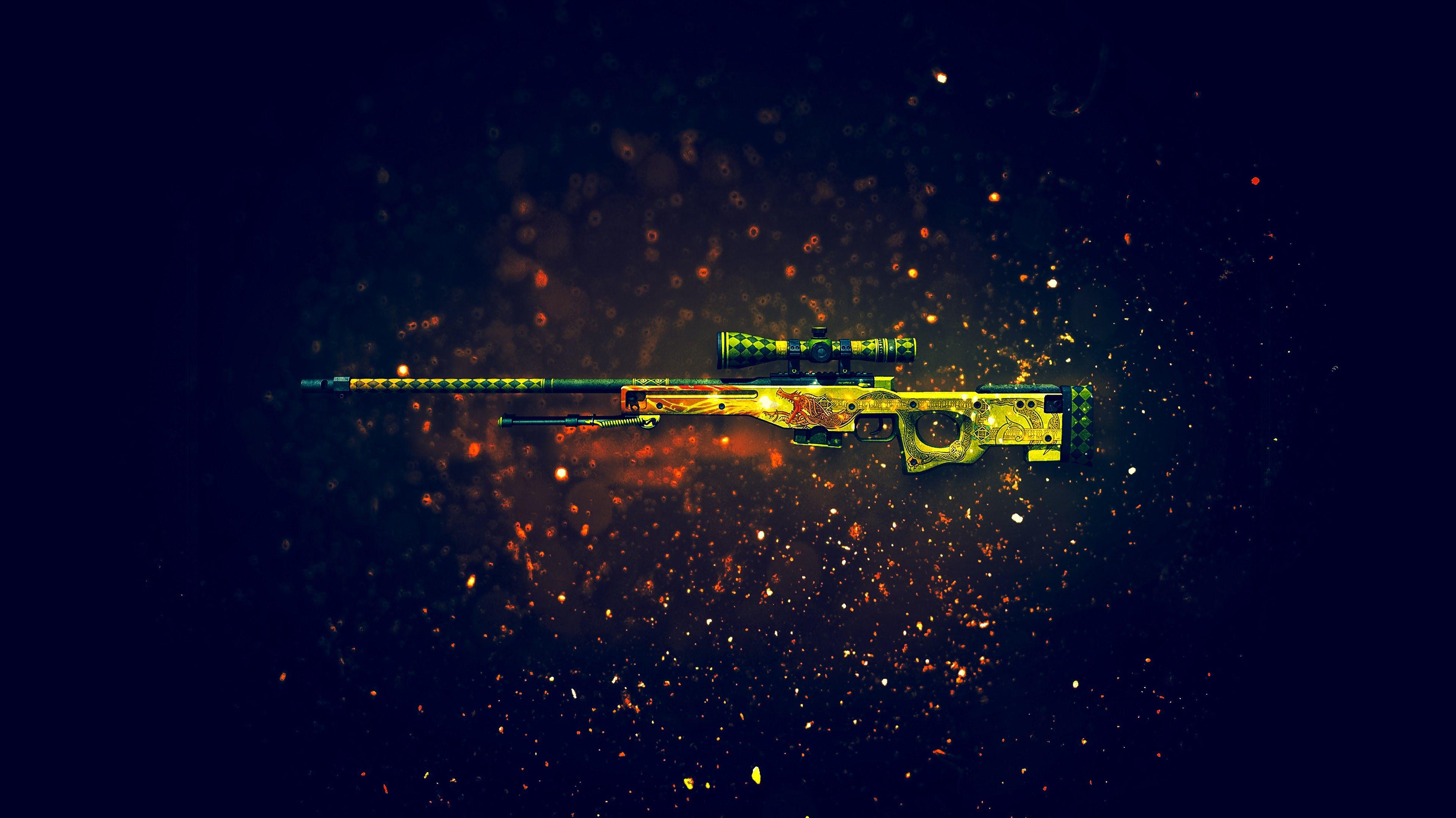 3840x2160 CS:GO AWP Dragon Lore Skin 4K 3840x2160 Wallpaper