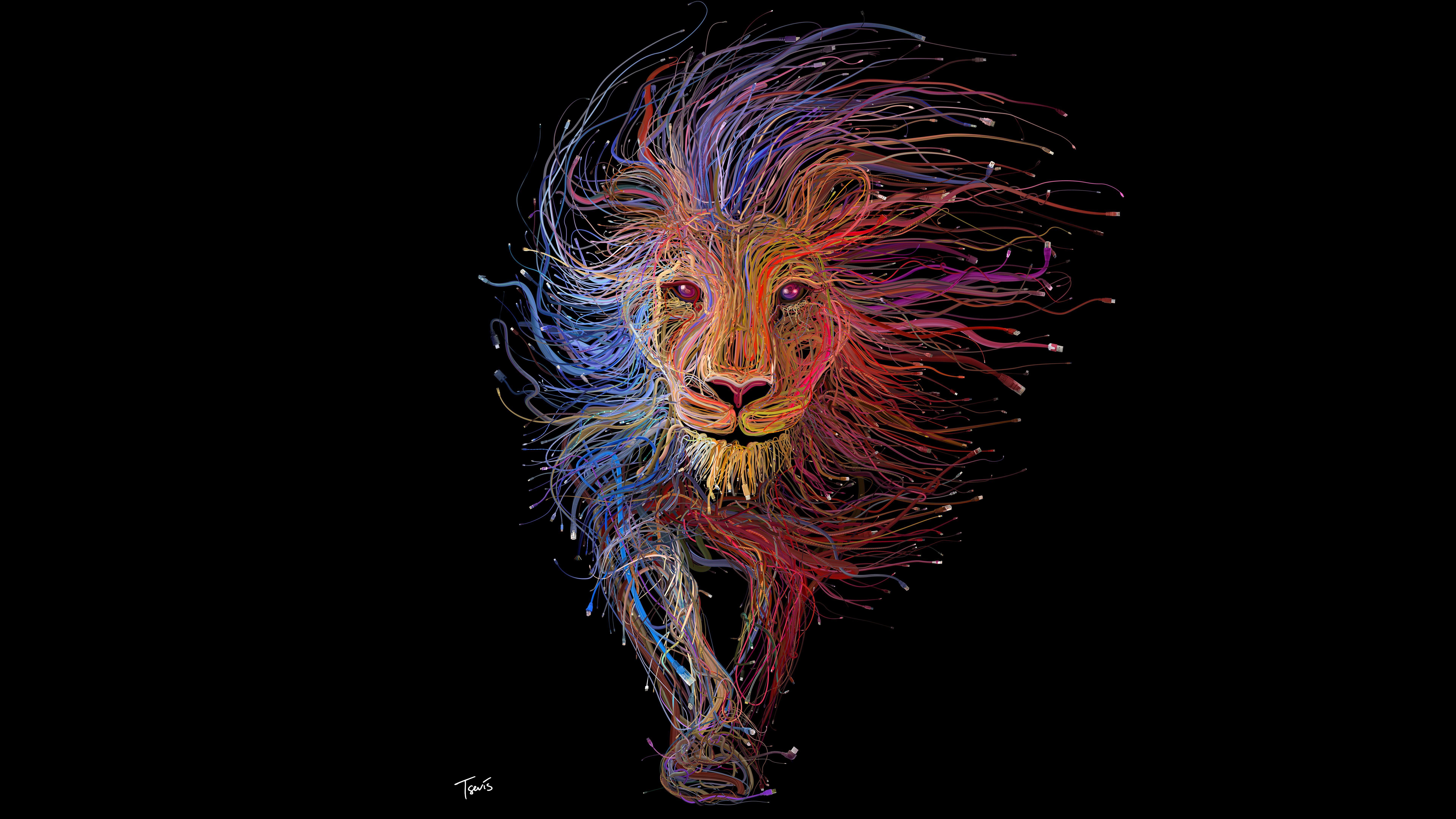 7680x4320 Artistic Lion King Colorful 8K Wallpaper
