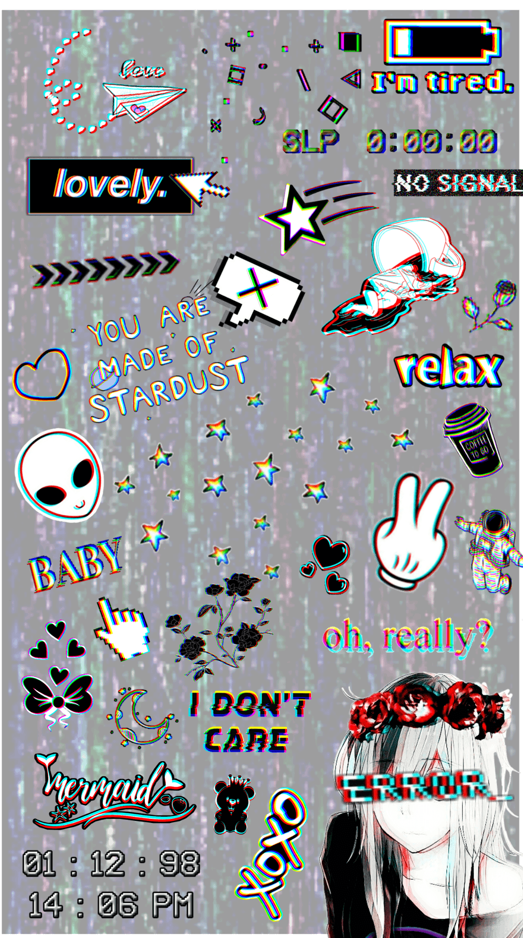 1024x1835 Black Aesthetic Glitch Wallpaper