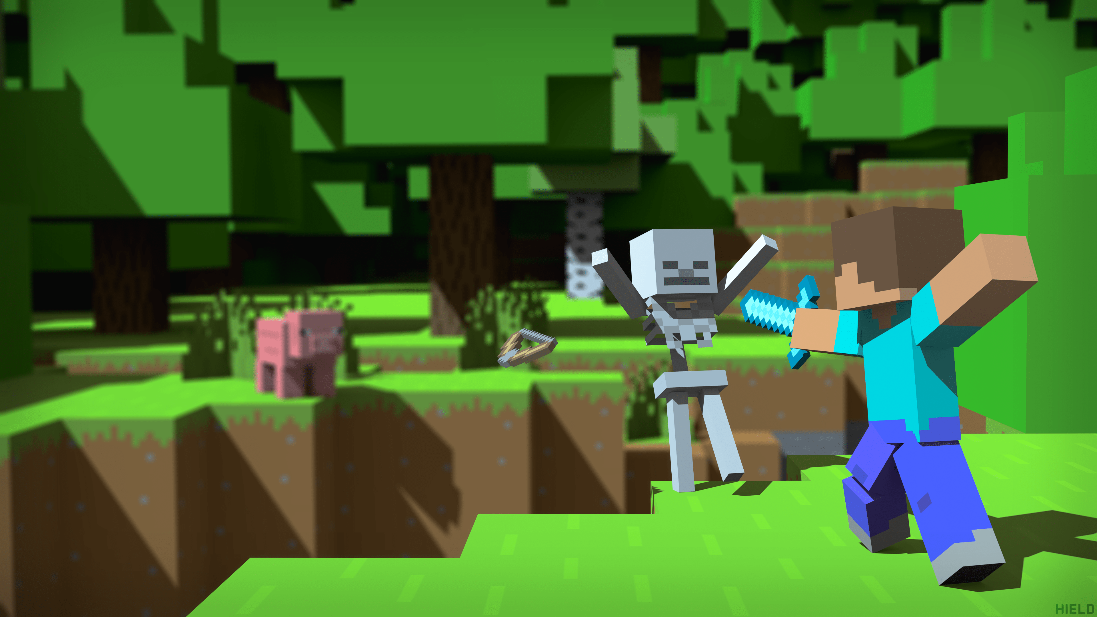 3840x2160 I recreated the classic Minecraft wallpaper with Modern and Barebones textures