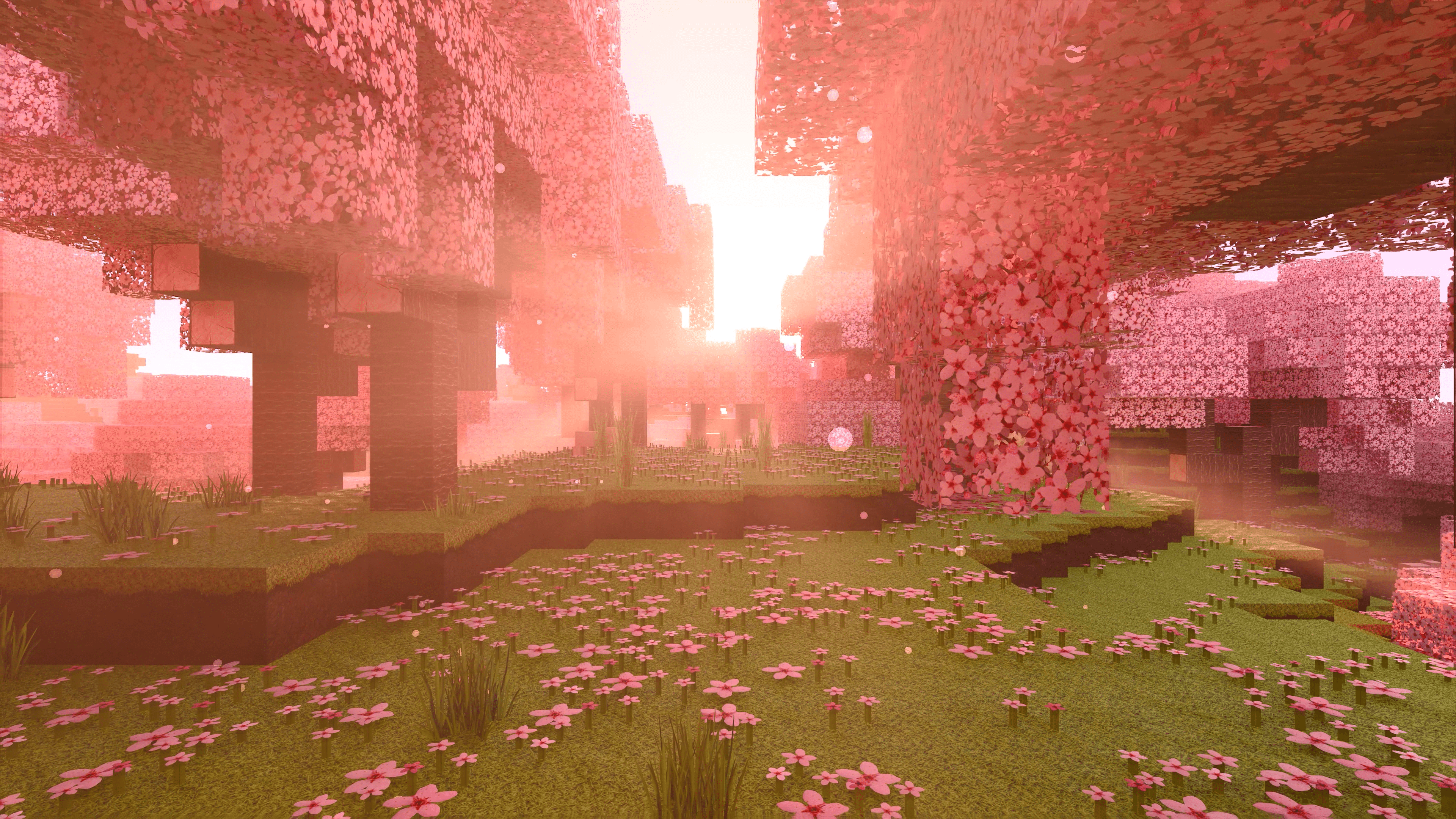 3840x2160 Minecraft Cherry Blossom Wallpaper