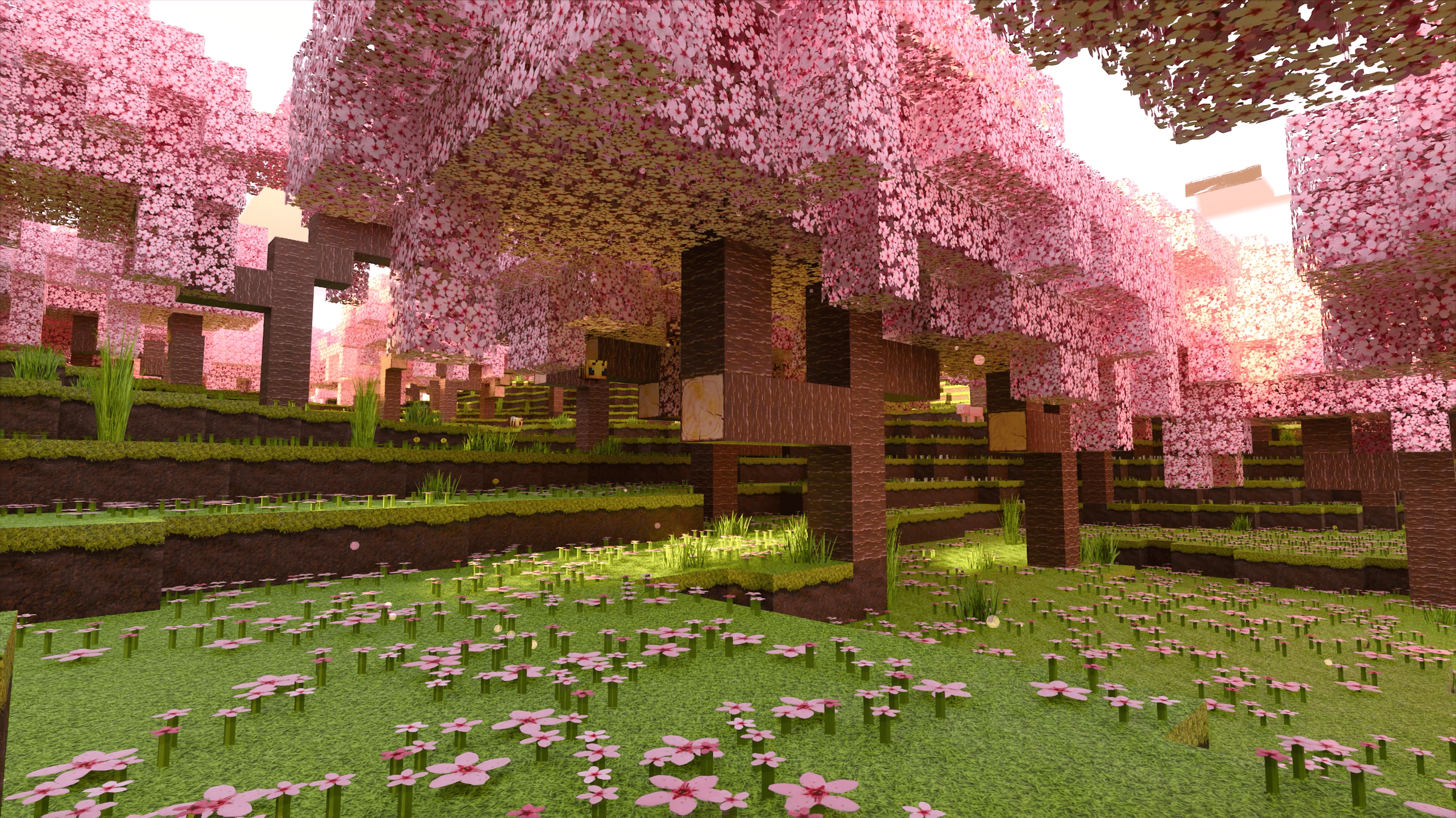 3840x2160 Cherry Blossom biome in HD and RTX