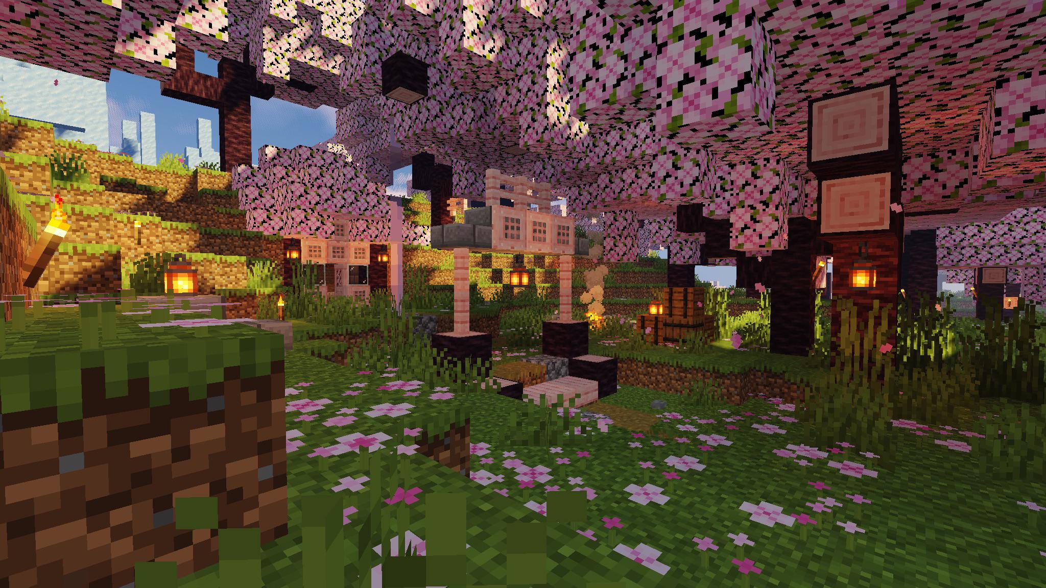 2048x1152 I love the cherry blossom biome
